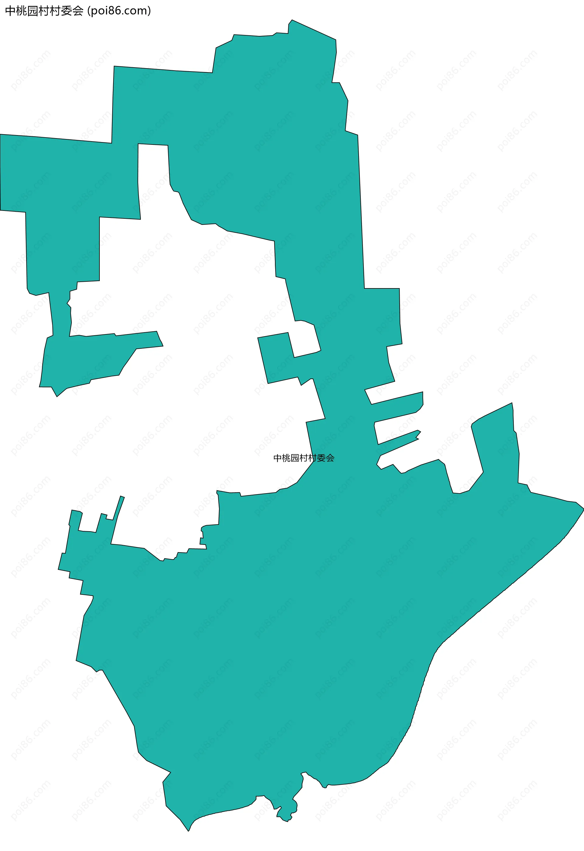 中桃园村村委会边界地图