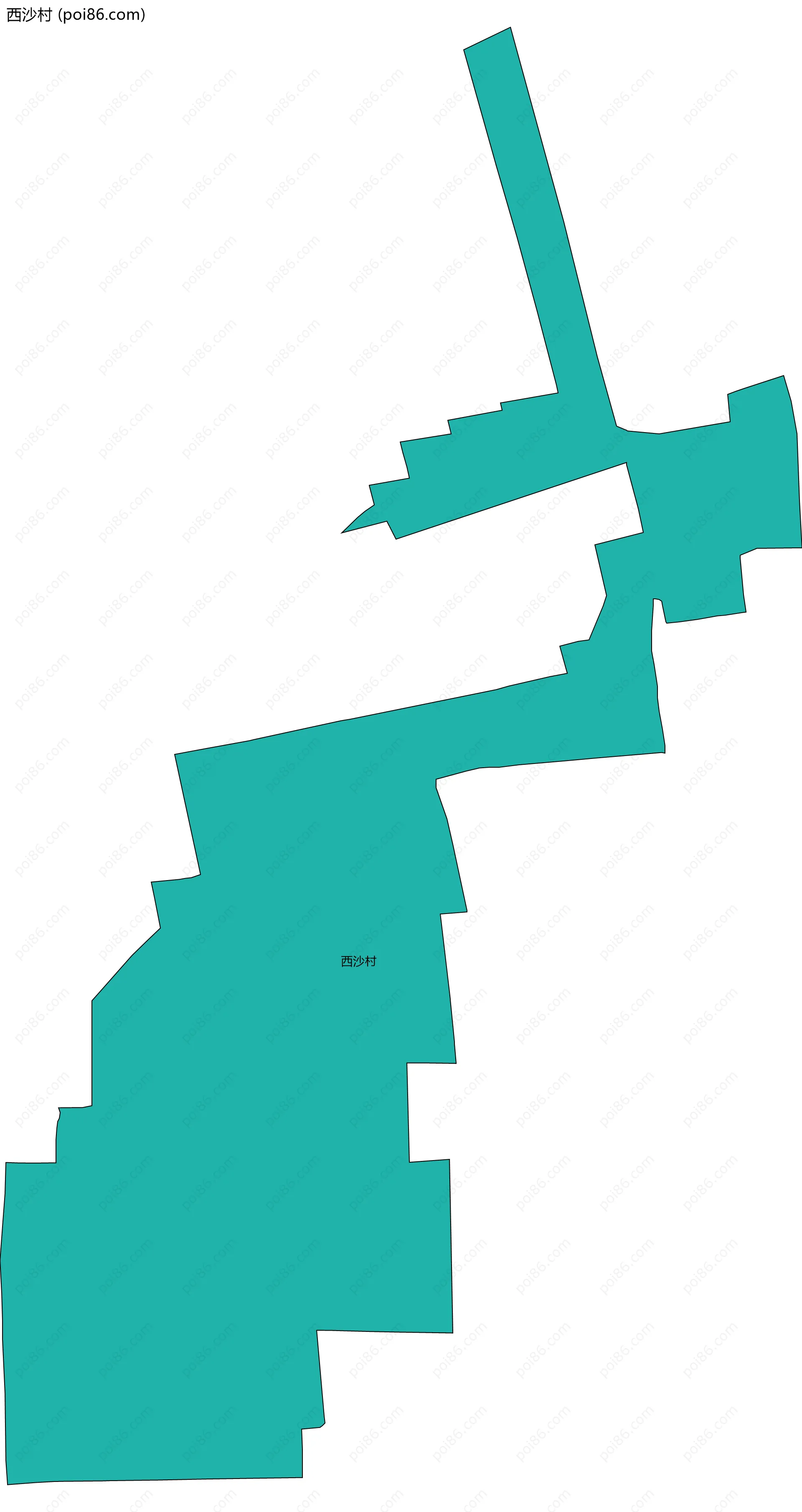 西沙村边界地图