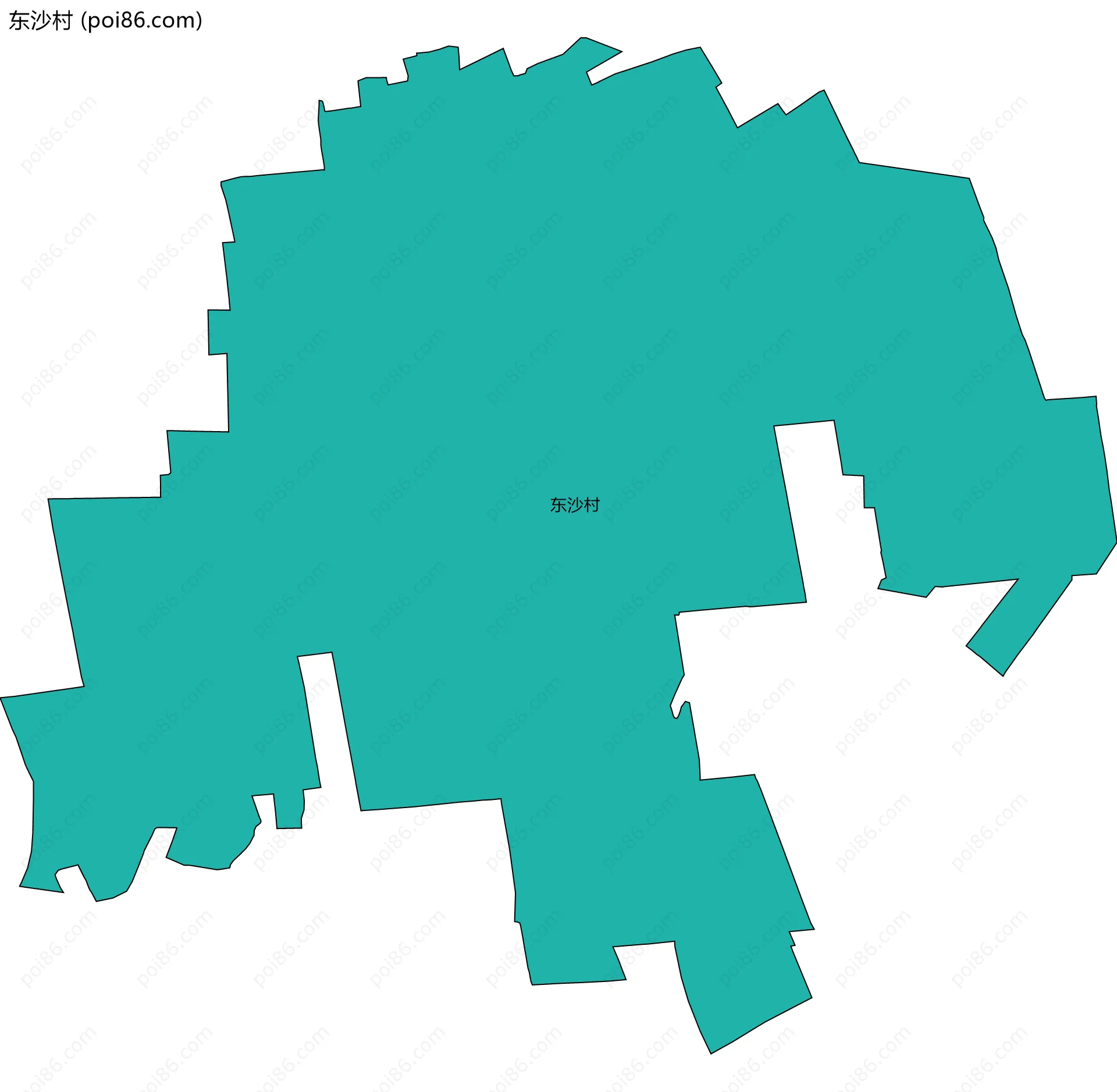 东沙村边界地图