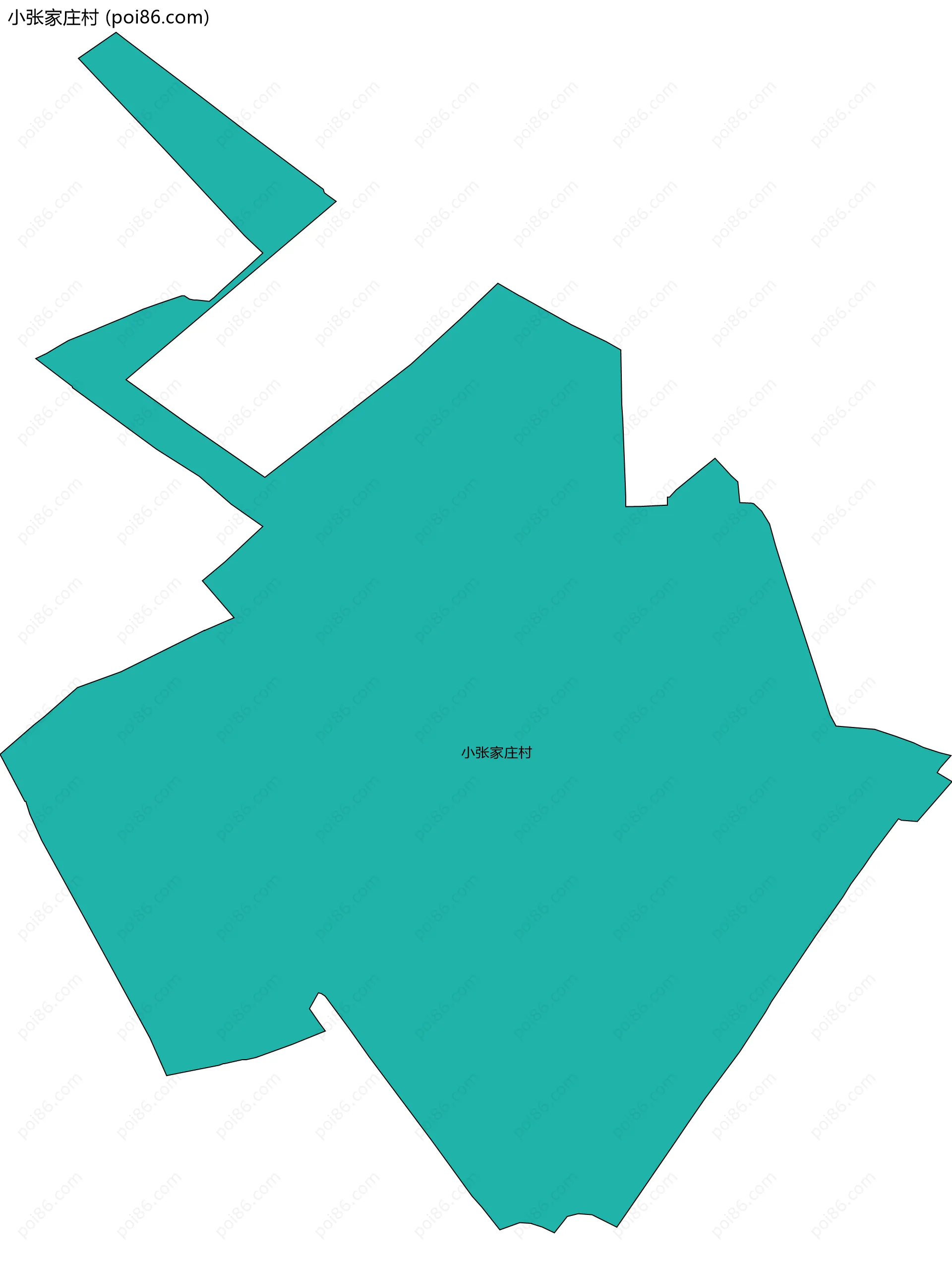 小张家庄村边界地图