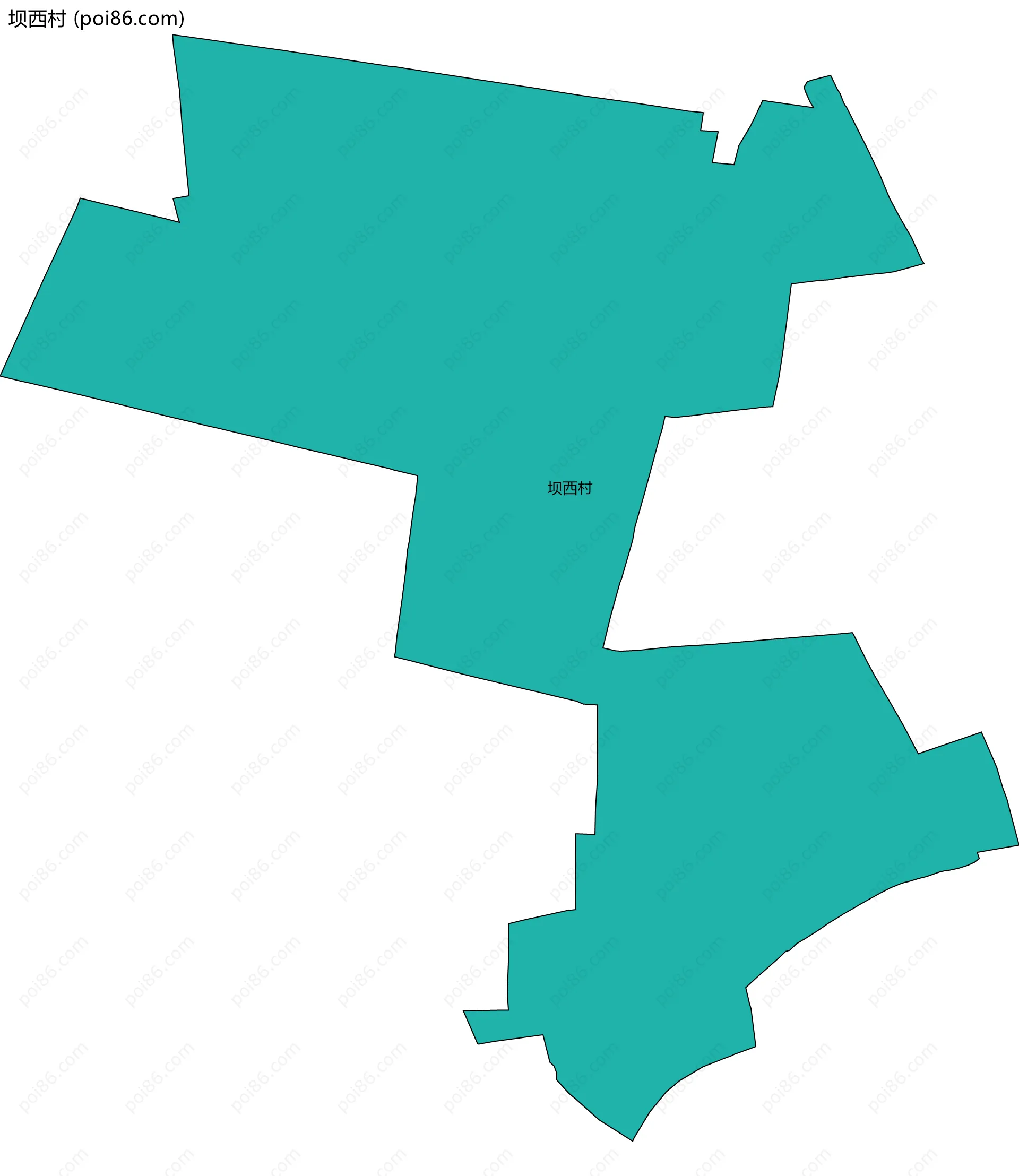 坝西村边界地图