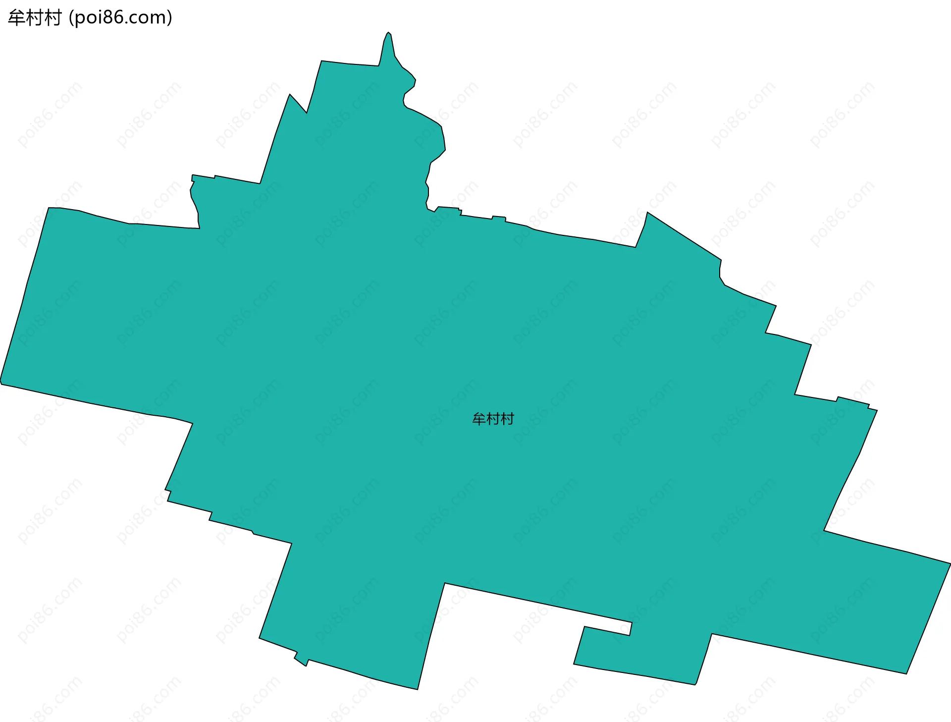 牟村村边界地图