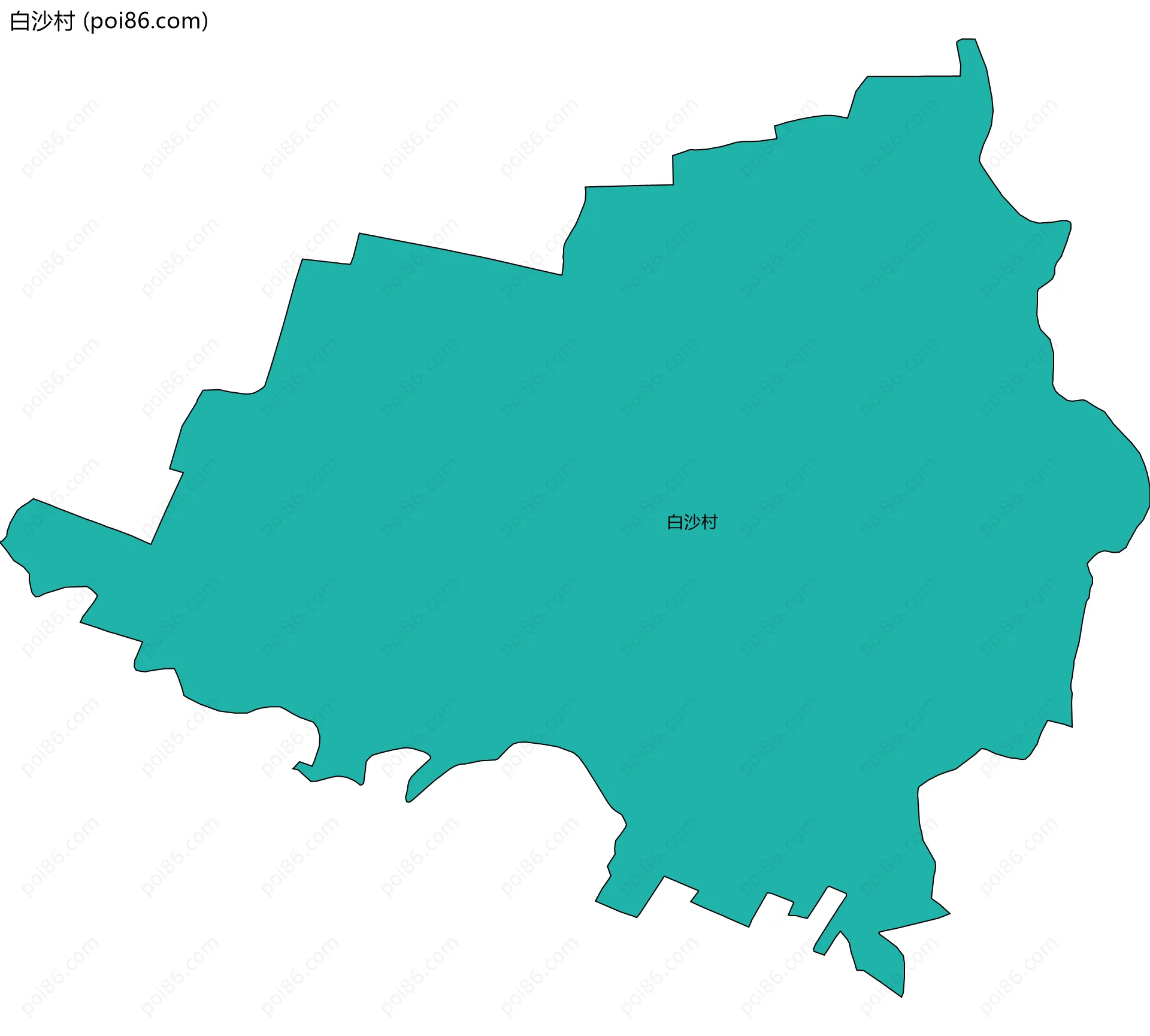 白沙村边界地图