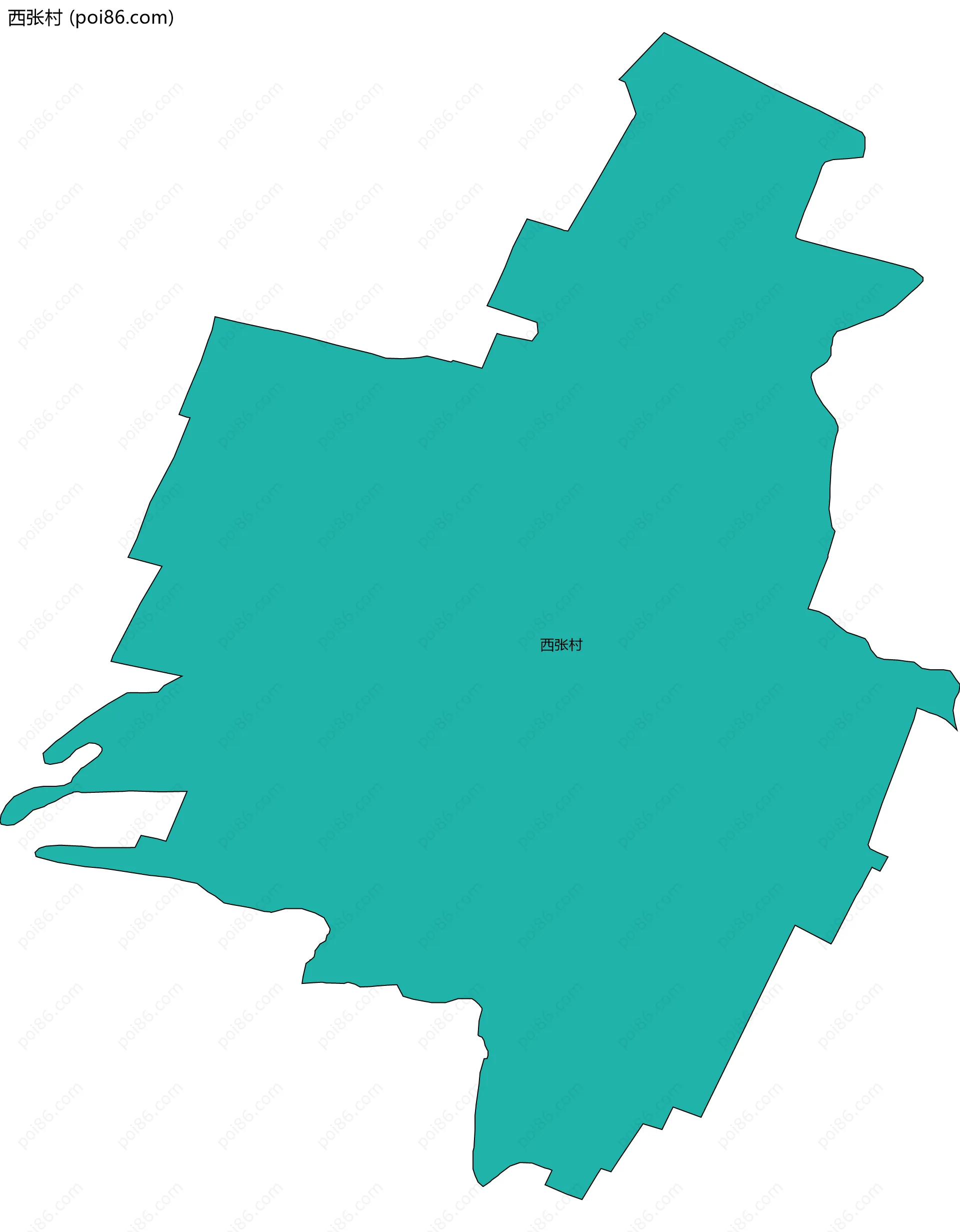 西张村边界地图