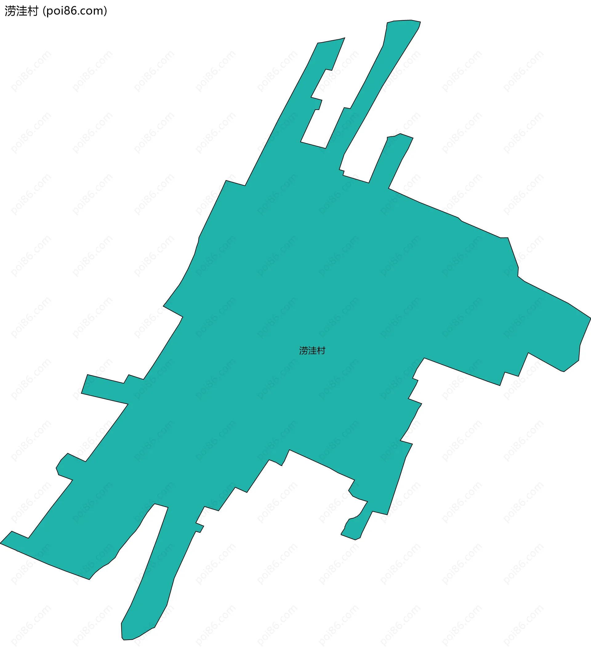 涝洼村边界地图