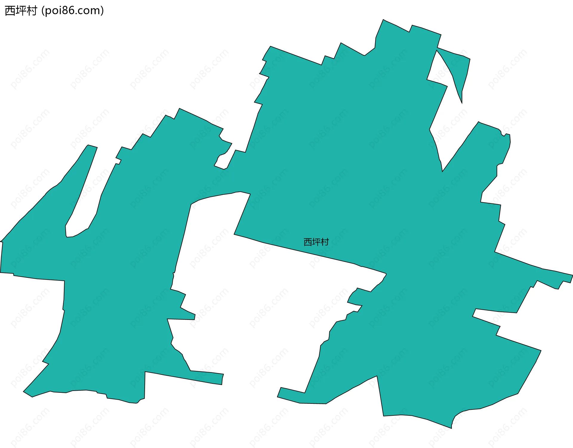 西坪村边界地图