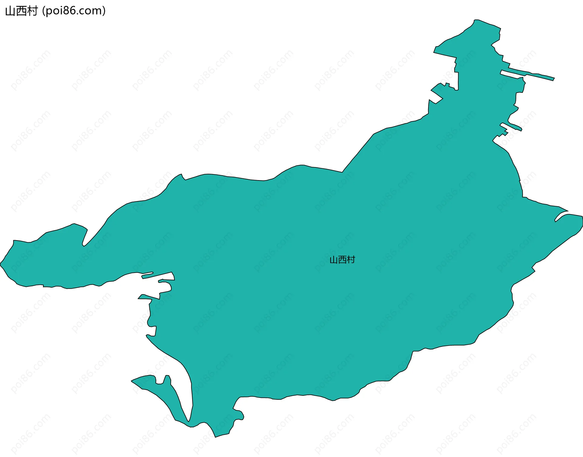 山西村边界地图