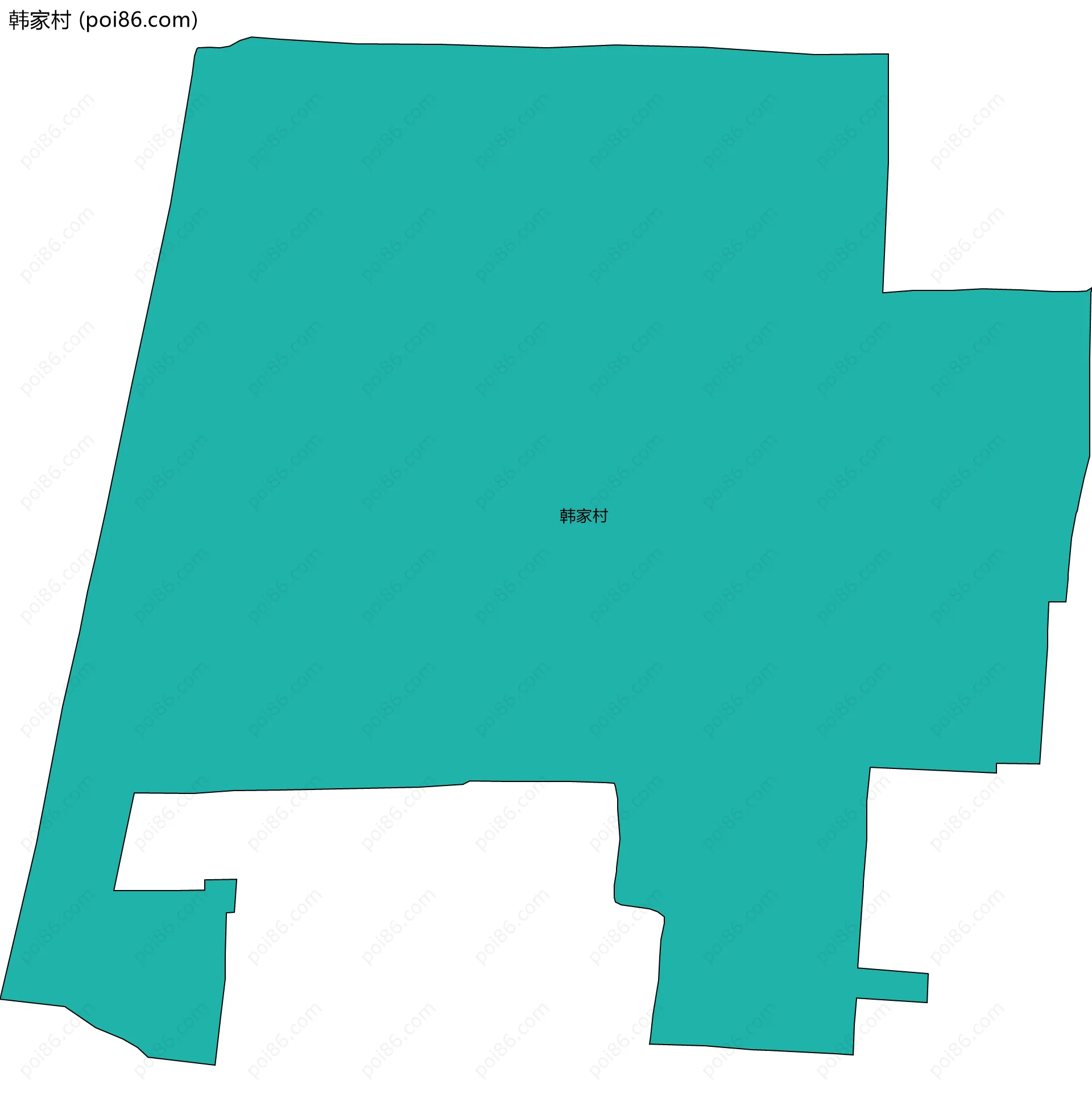 韩家村边界地图
