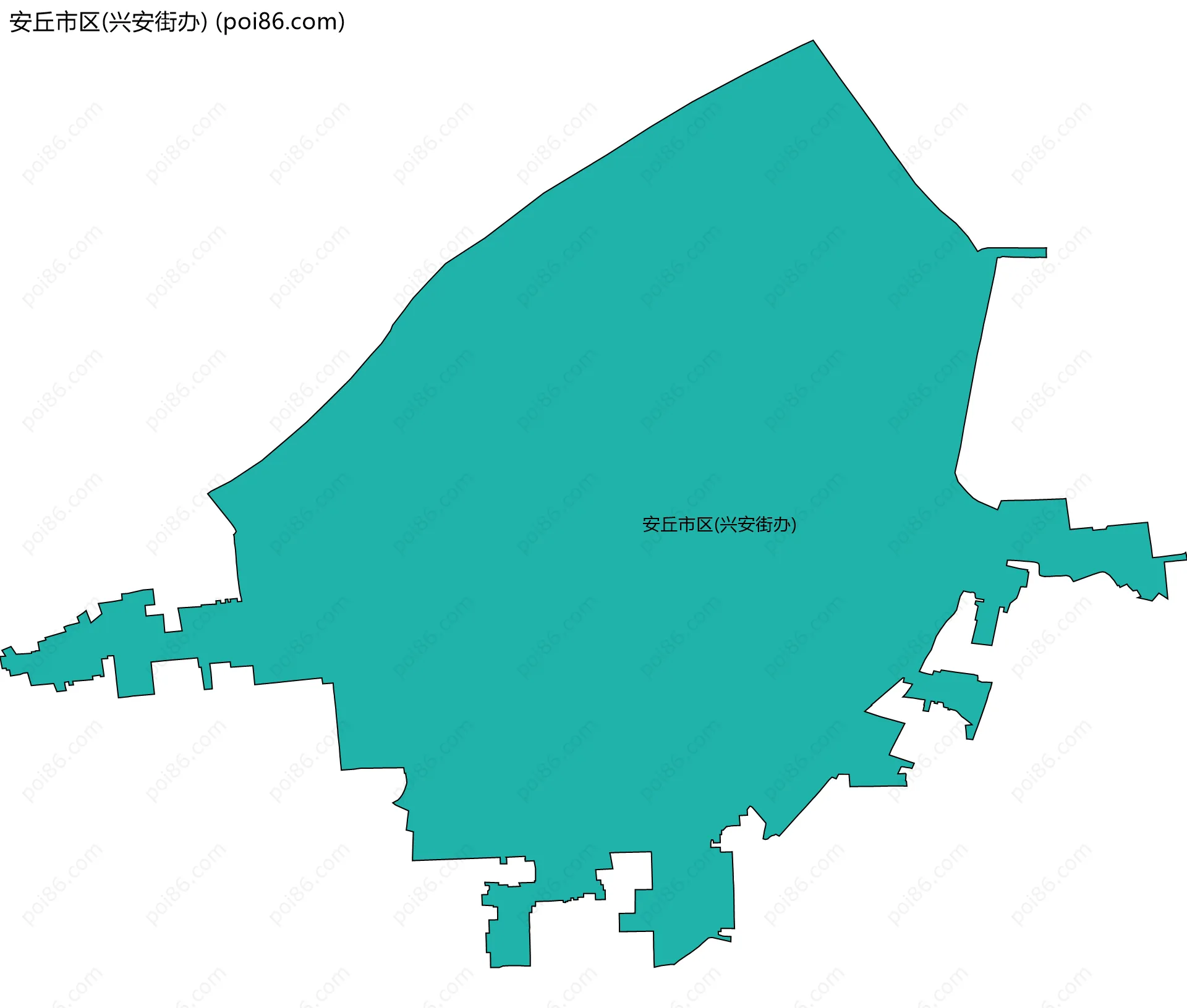 安丘市区(兴安街办)边界地图