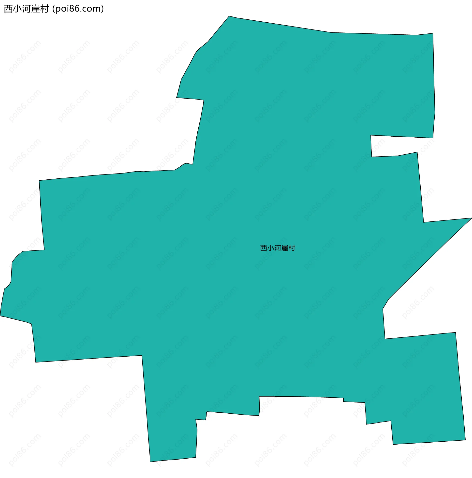 西小河崖村边界地图