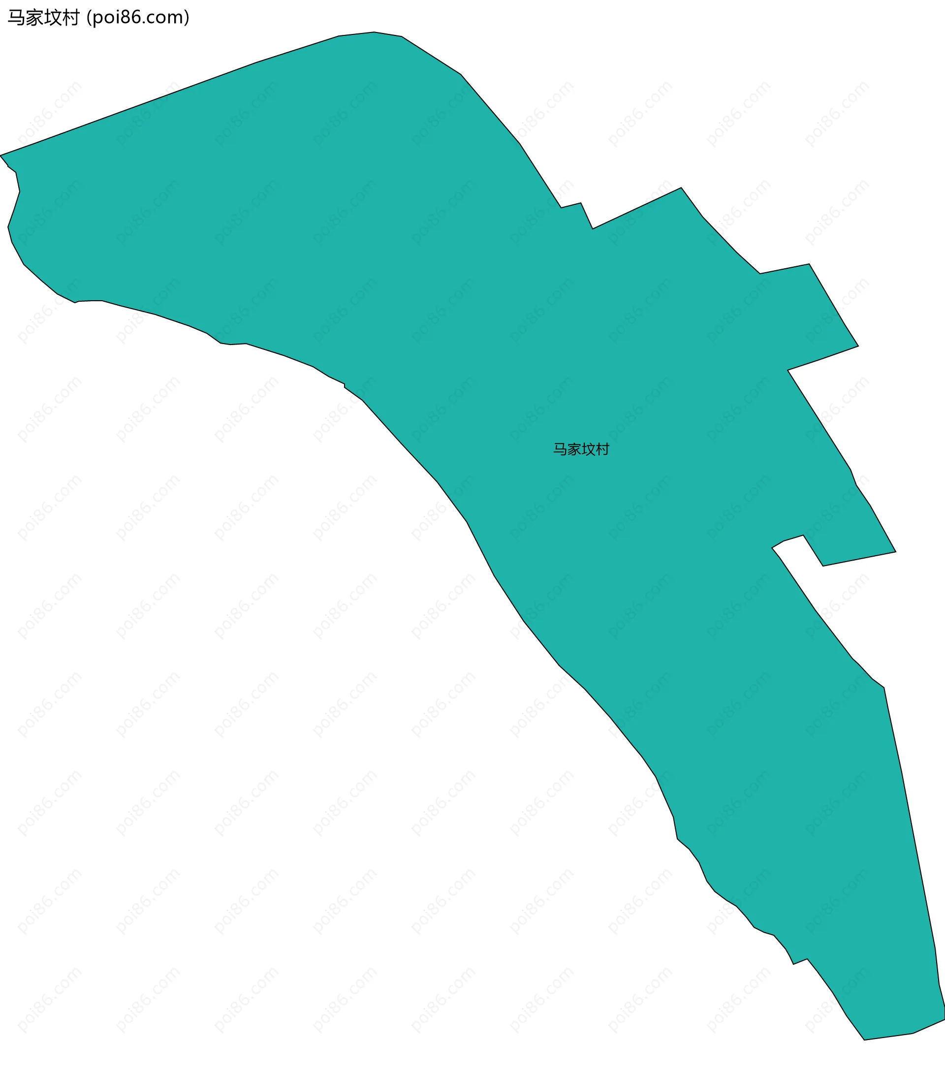 马家坟村边界地图