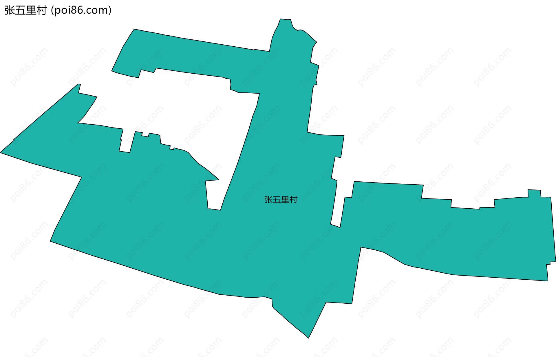 张五里村边界地图