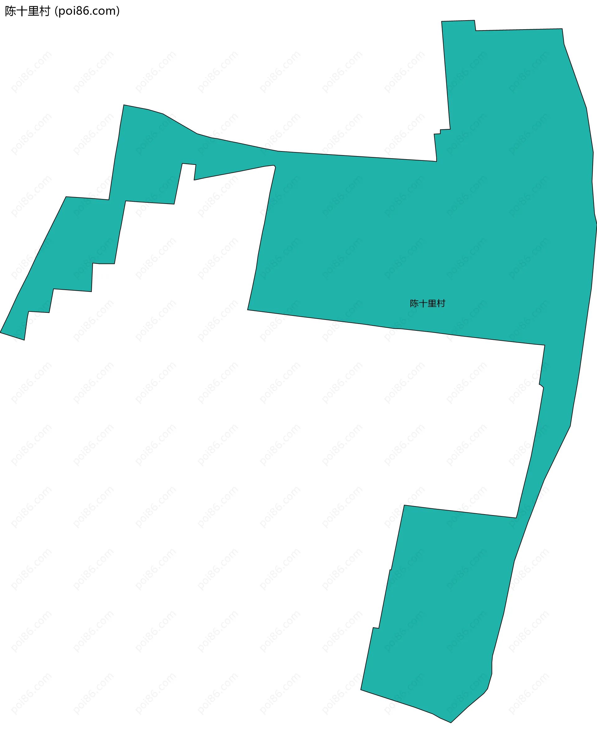 陈十里村边界地图