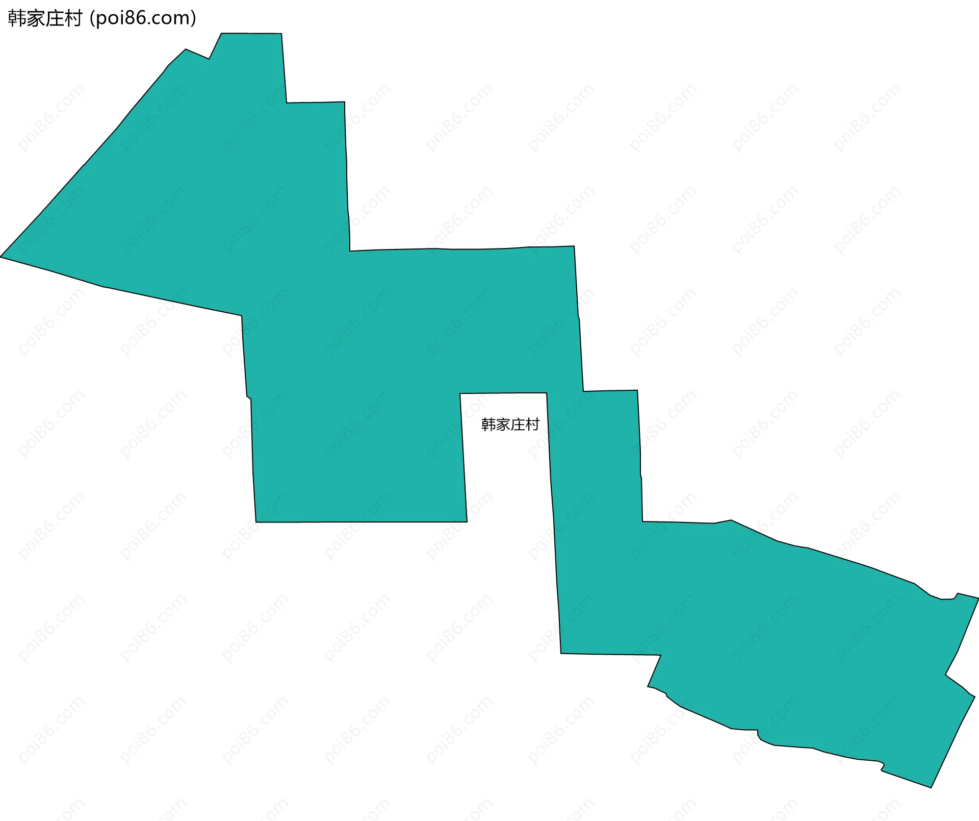 韩家庄村边界地图