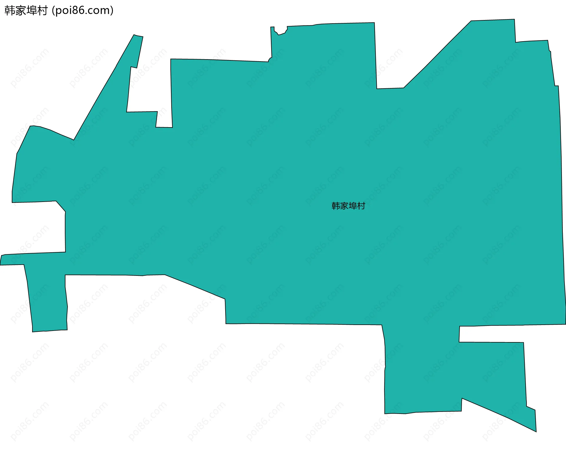 韩家埠村边界地图