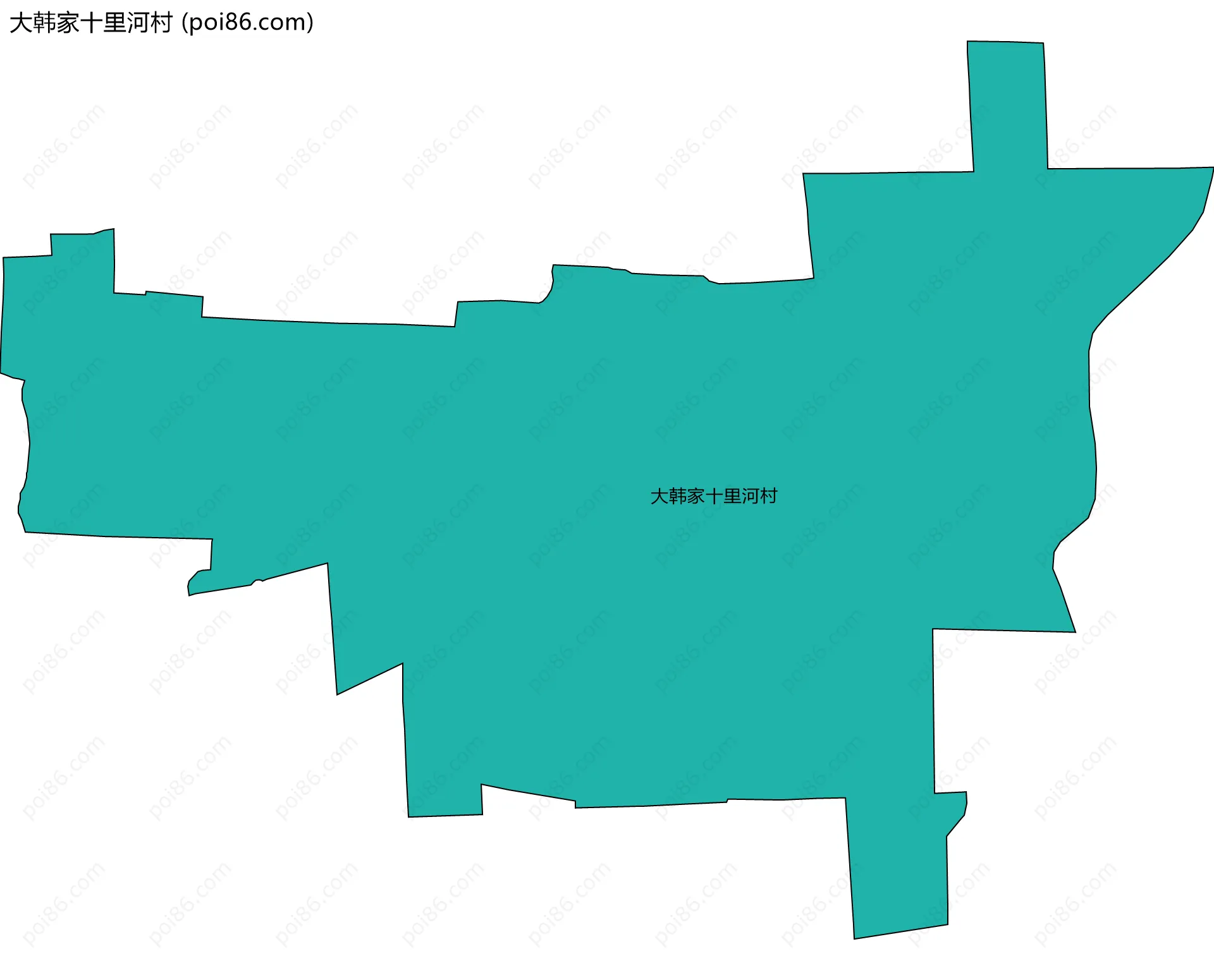大韩家十里河村边界地图