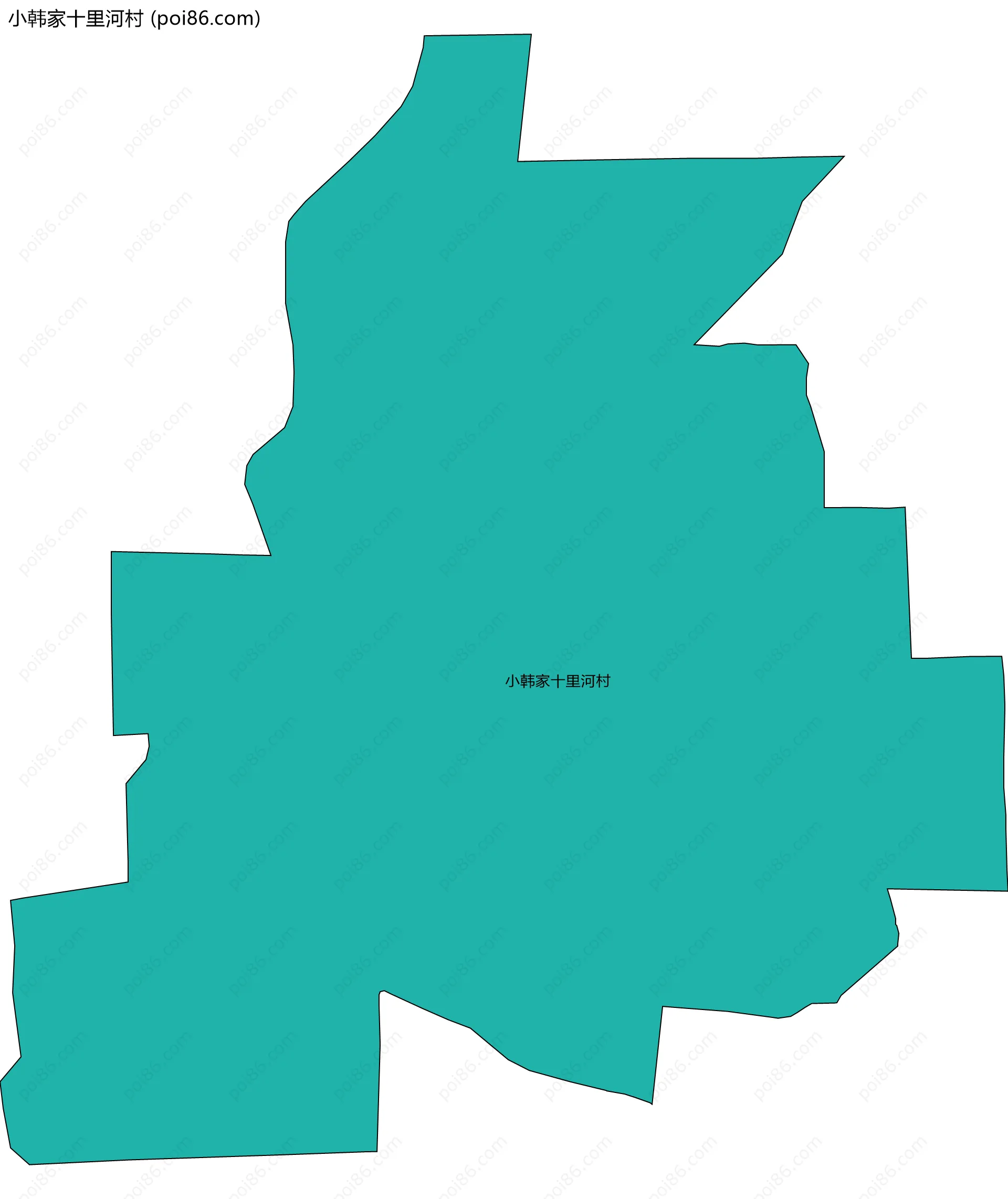 小韩家十里河村边界地图