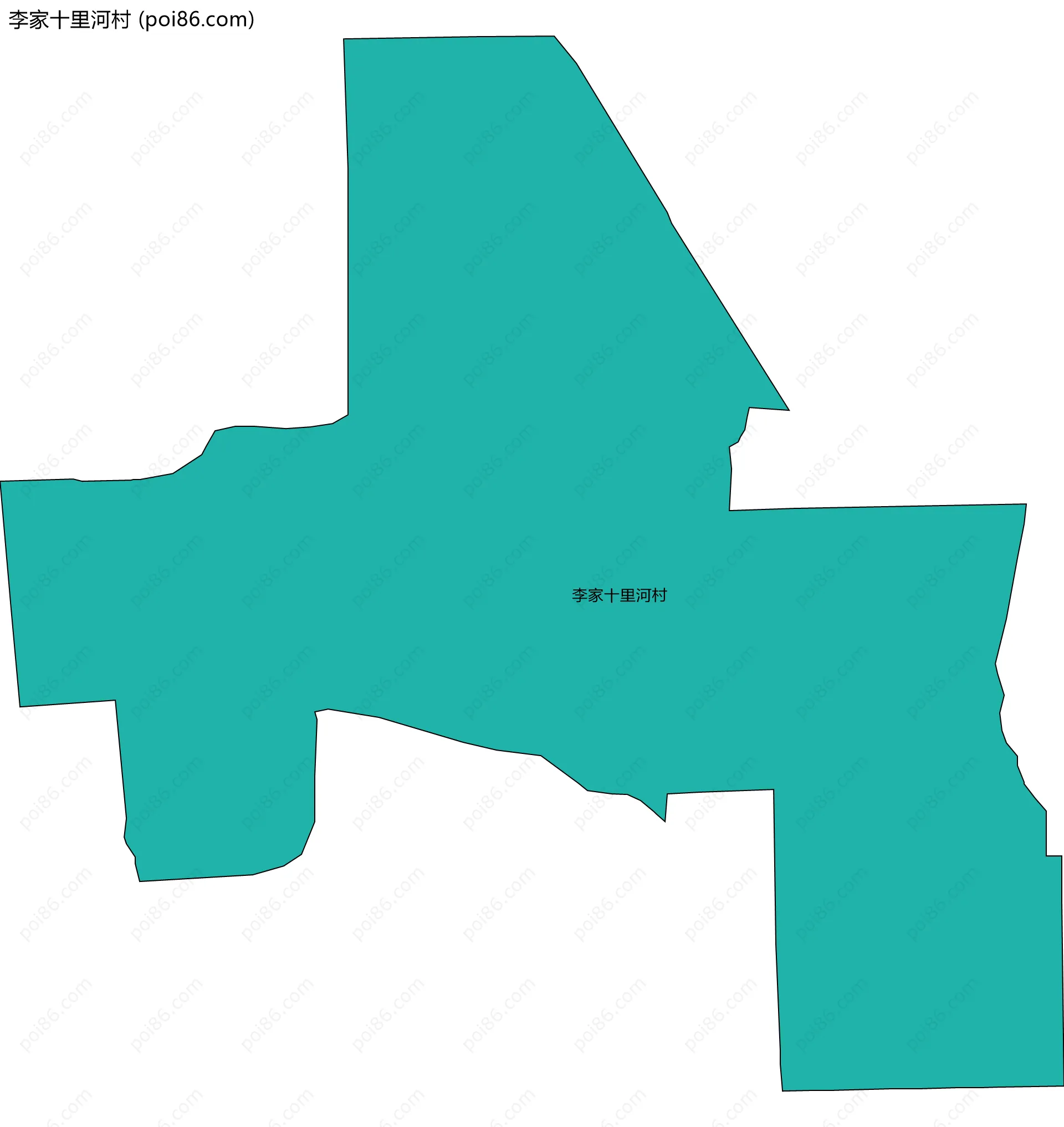 李家十里河村边界地图