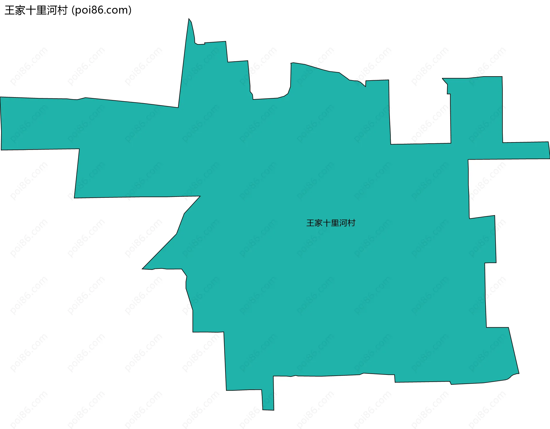 王家十里河村边界地图