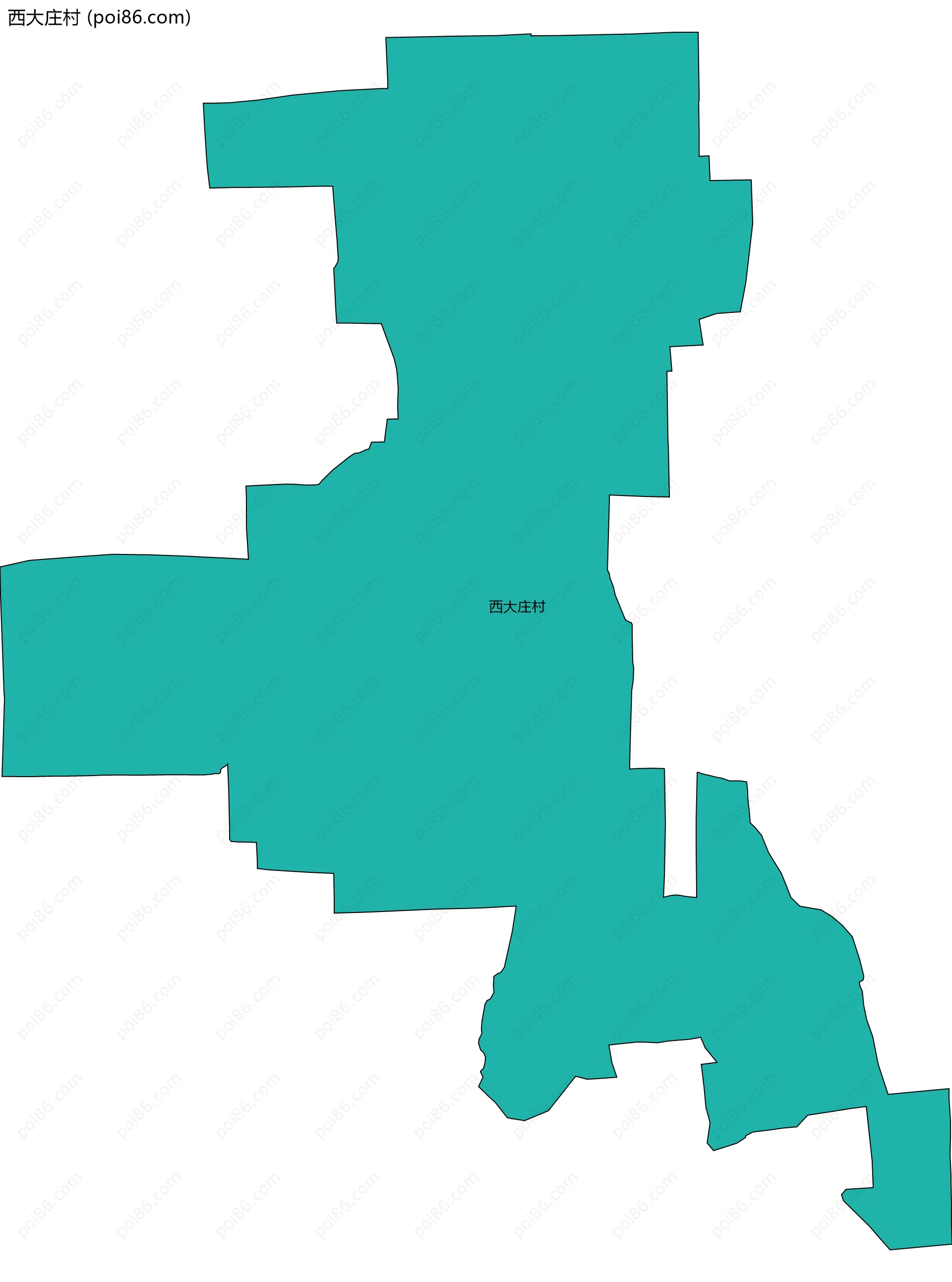 西大庄村边界地图