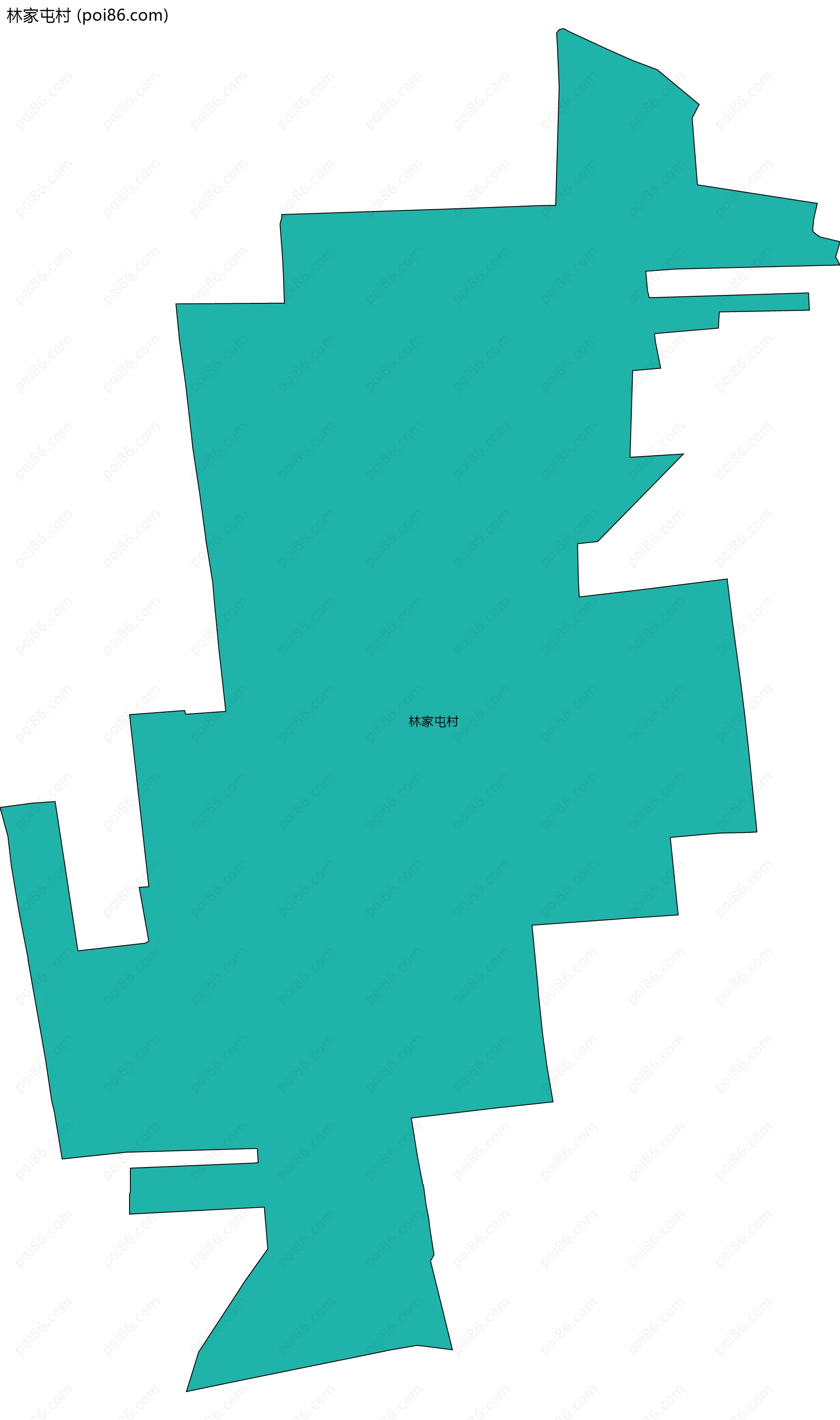 林家屯村边界地图