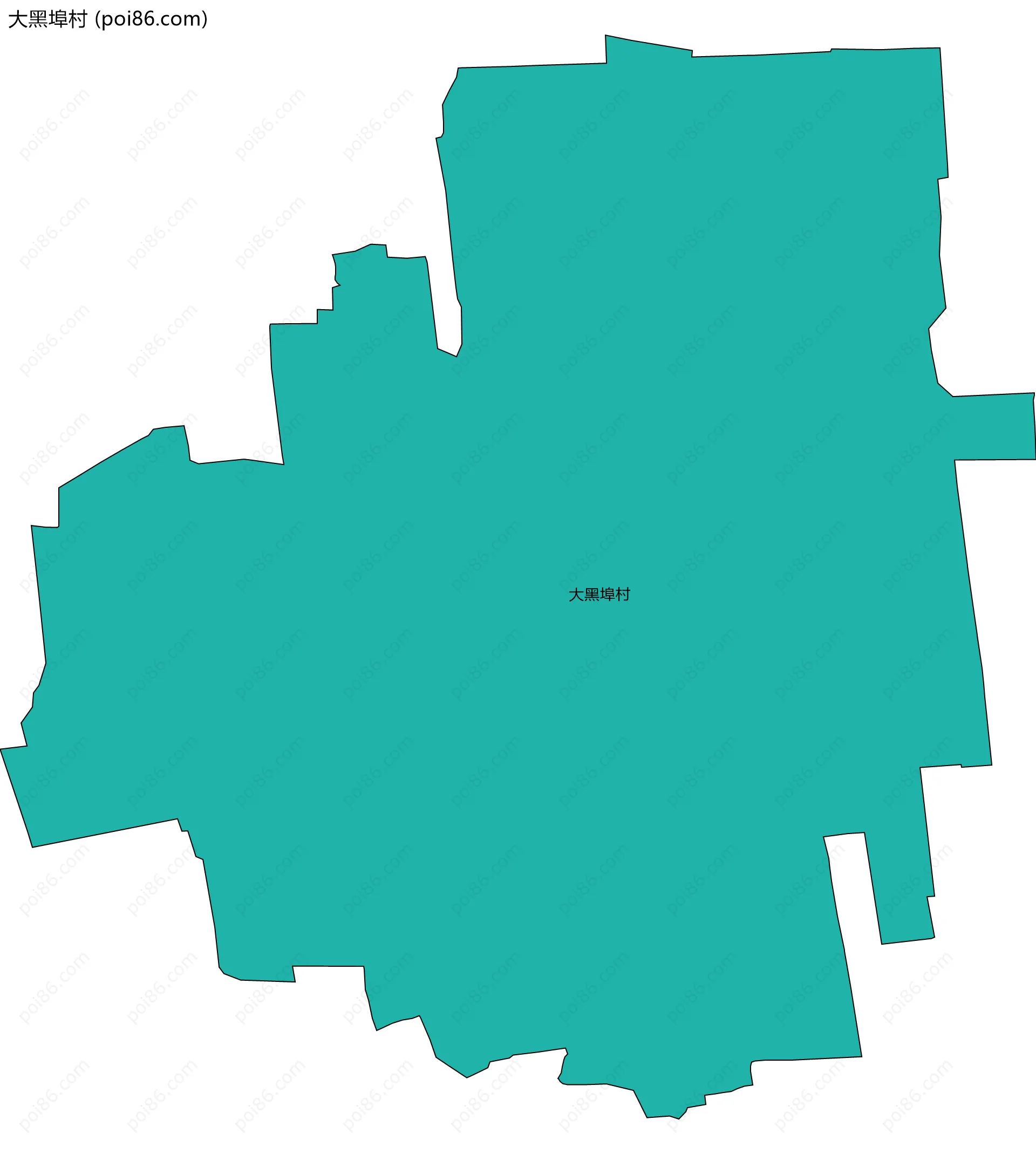 大黑埠村边界地图