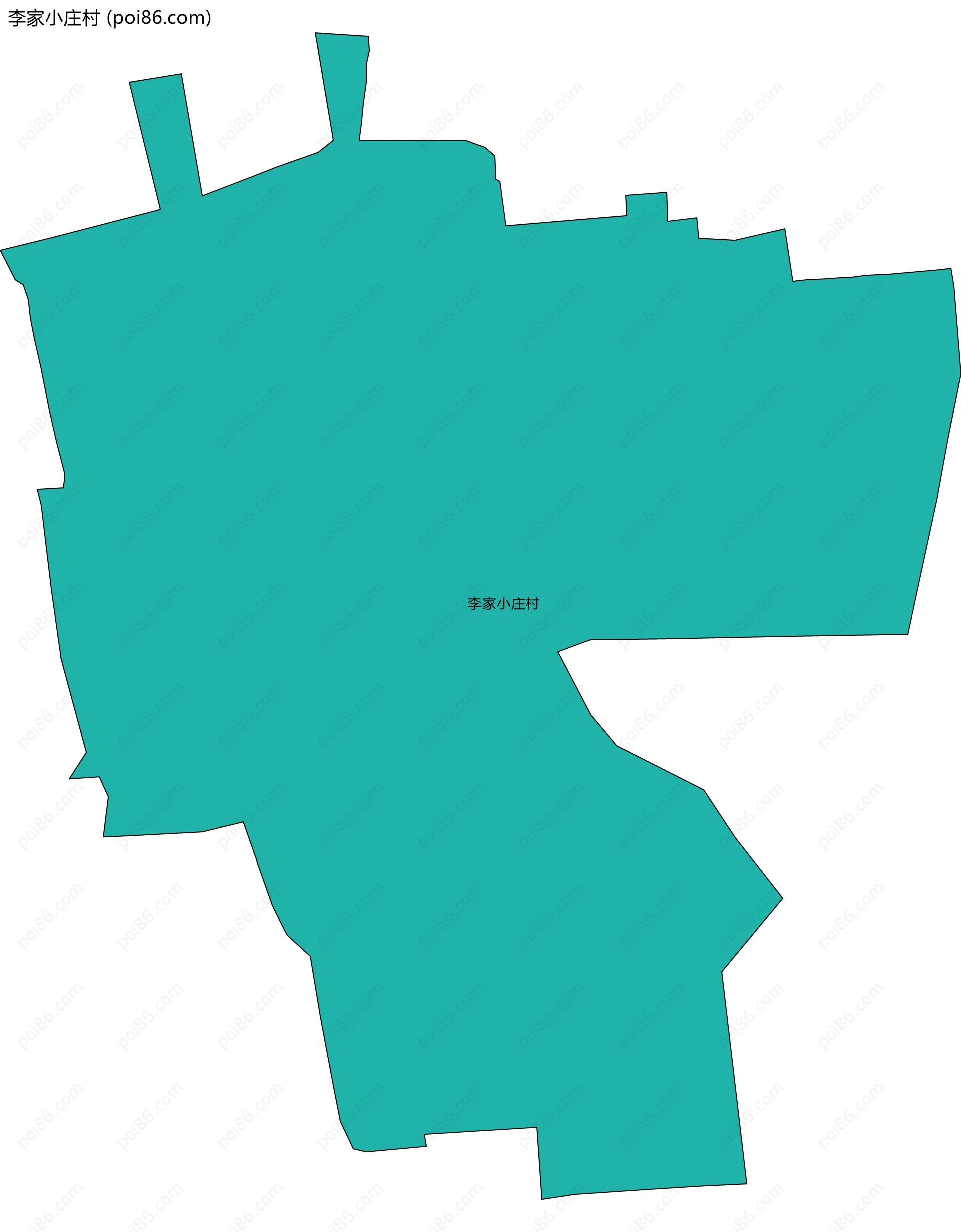 李家小庄村边界地图