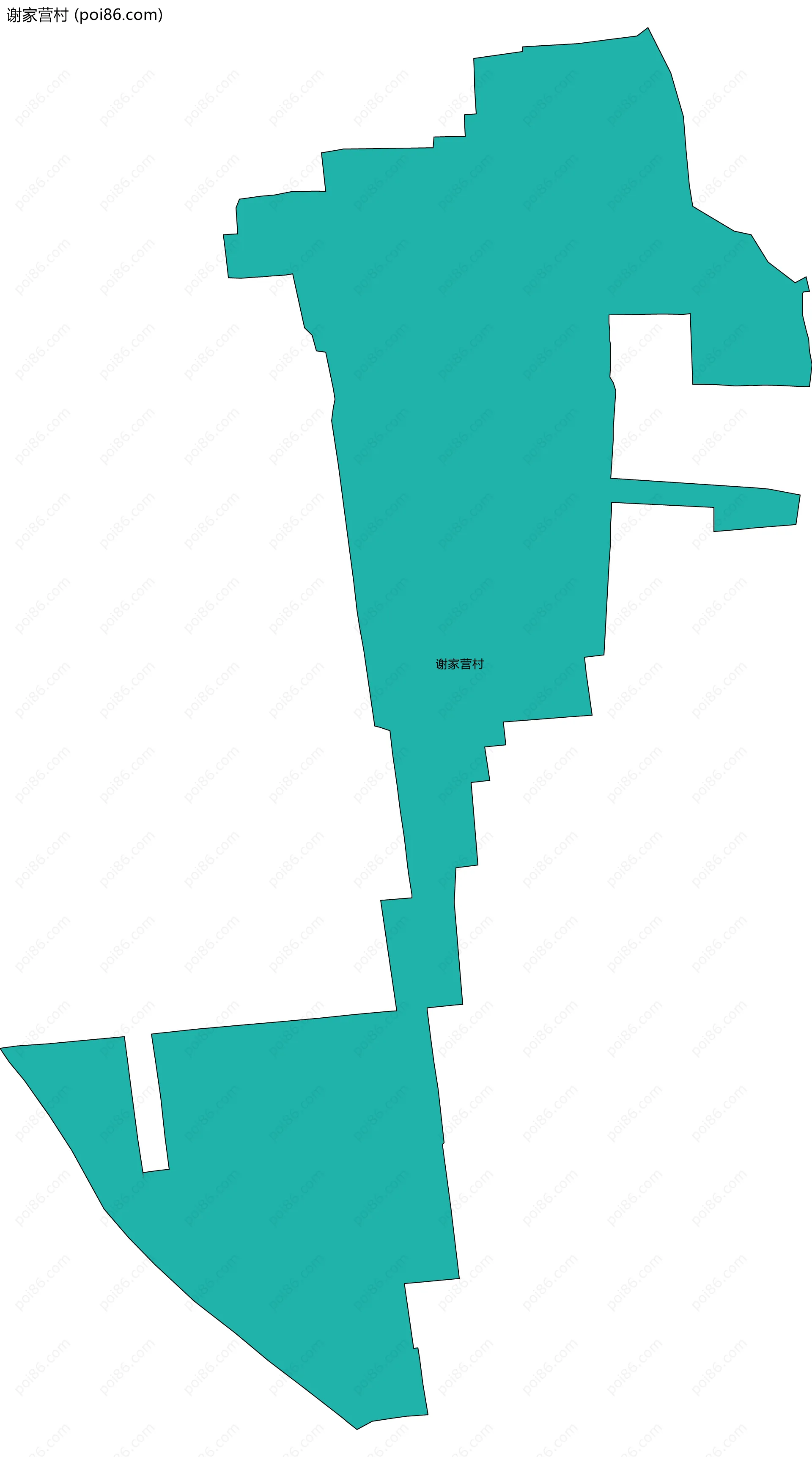 谢家营村边界地图
