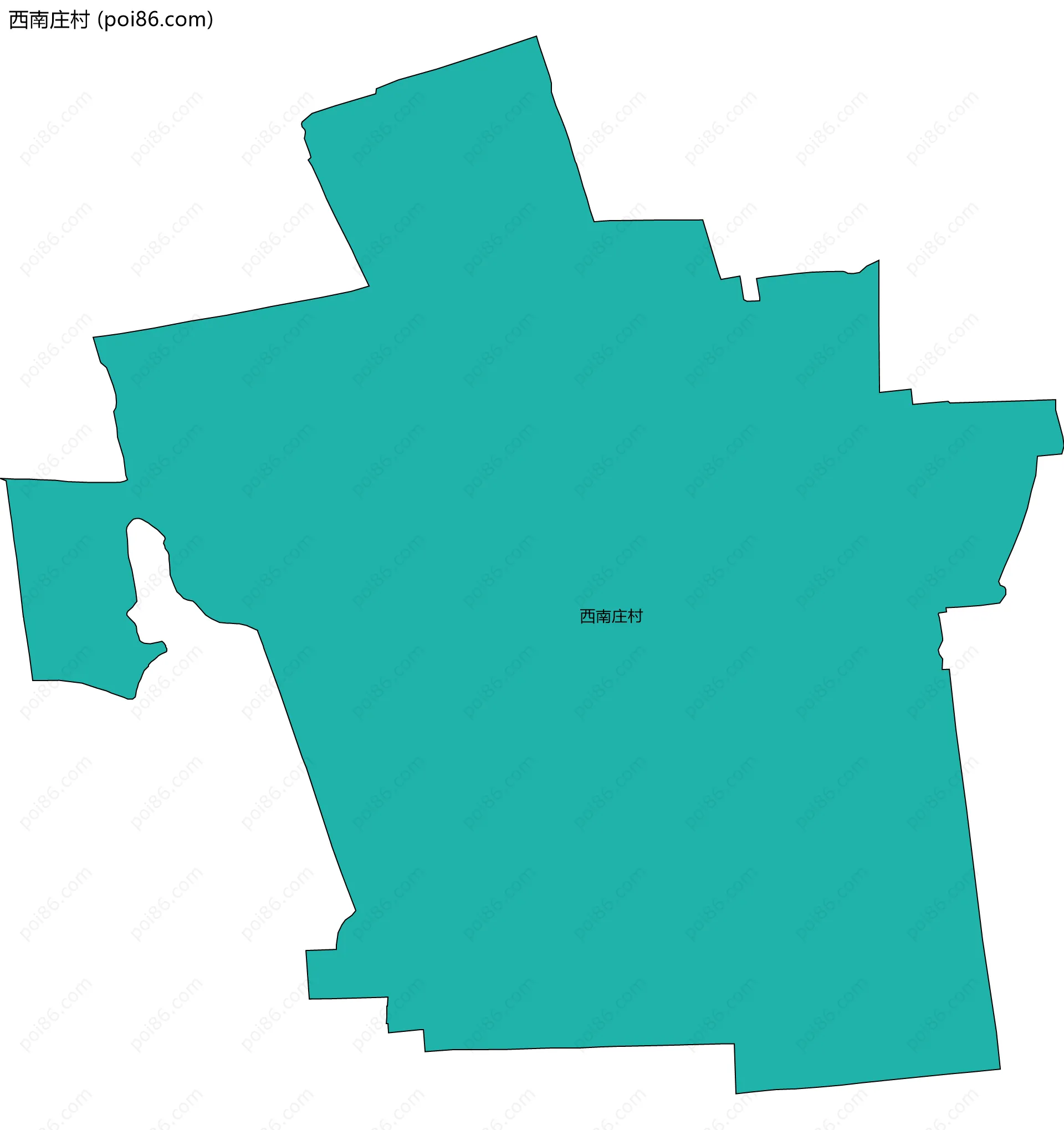 西南庄村边界地图