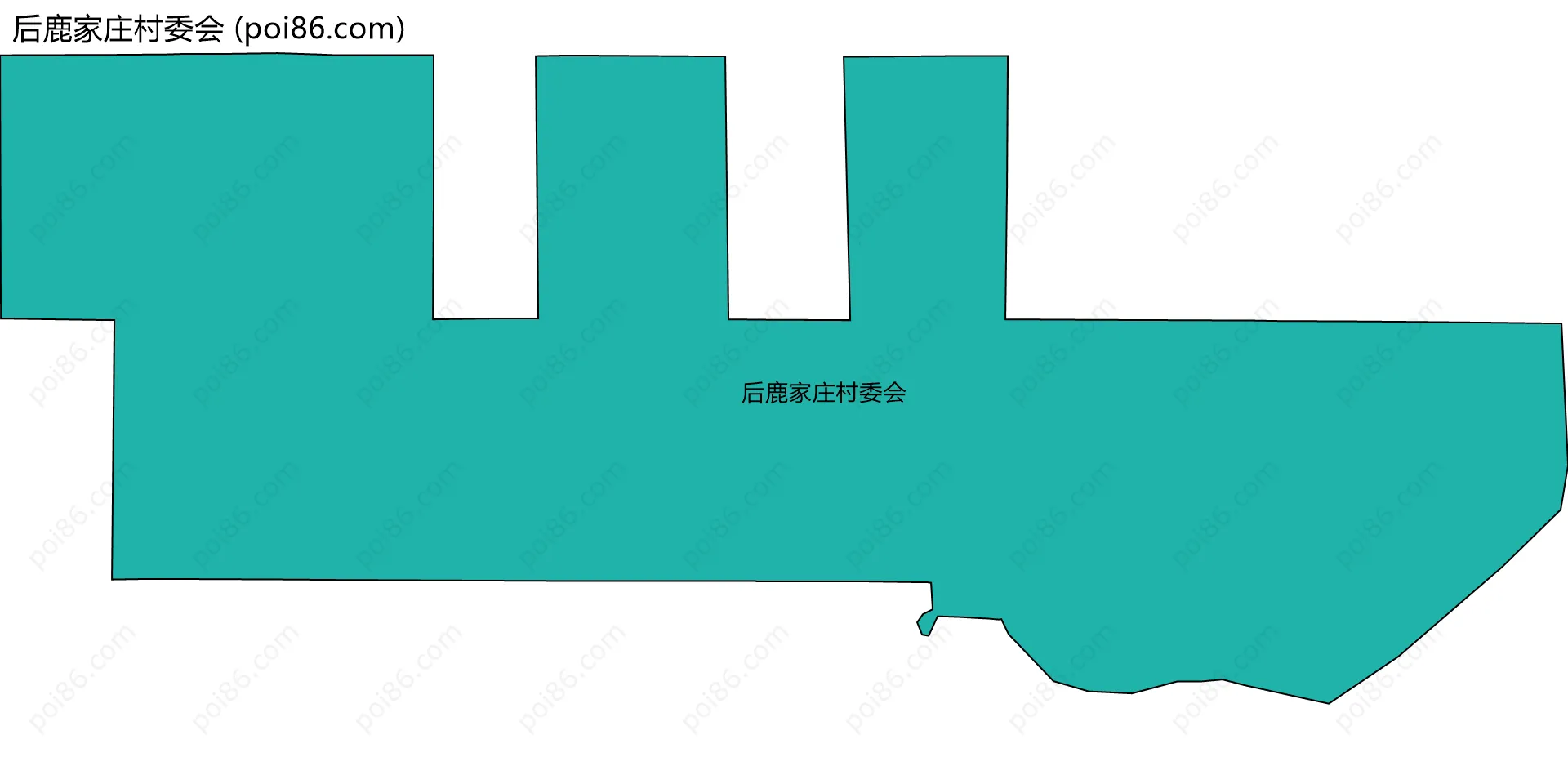 后鹿家庄村委会边界地图
