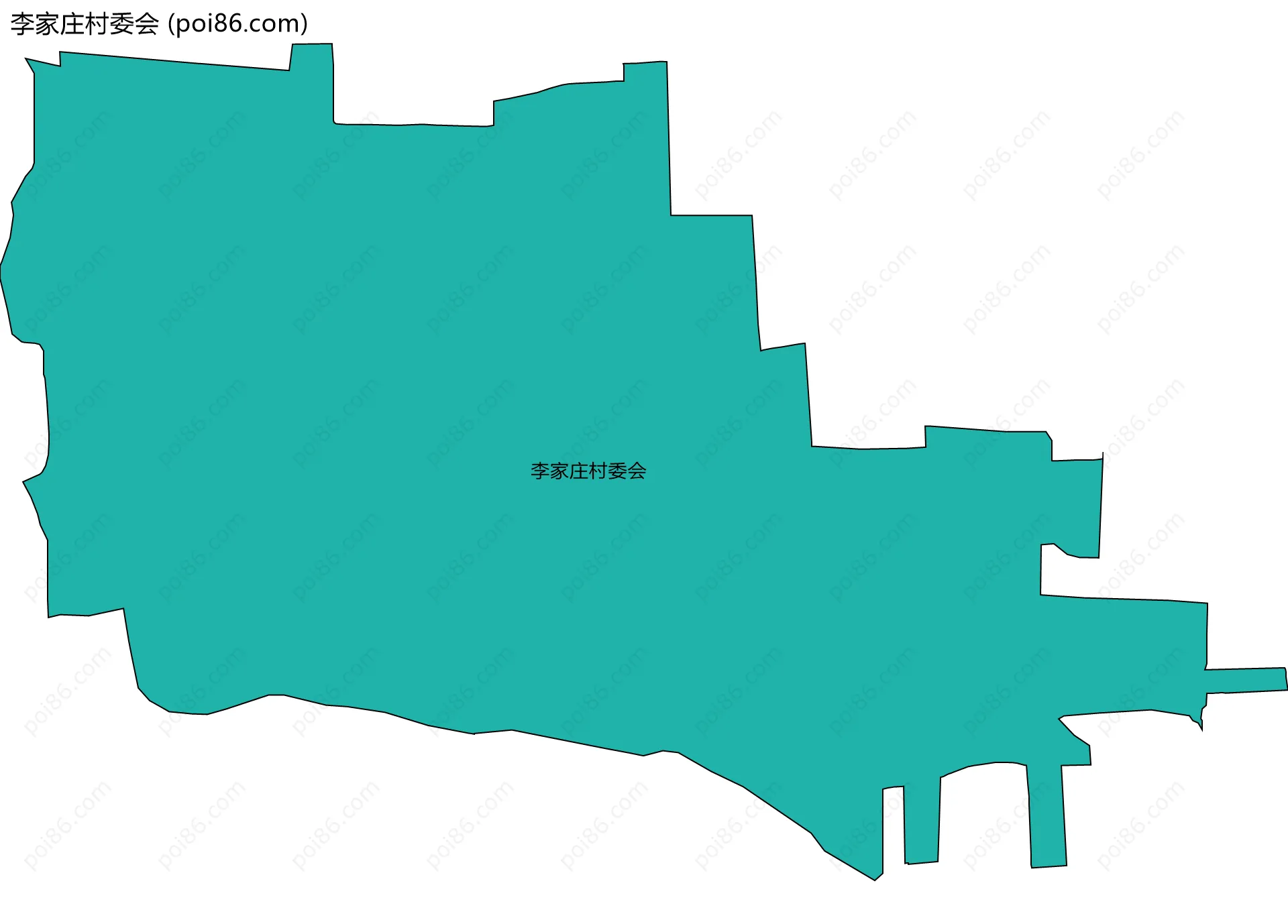李家庄村委会边界地图