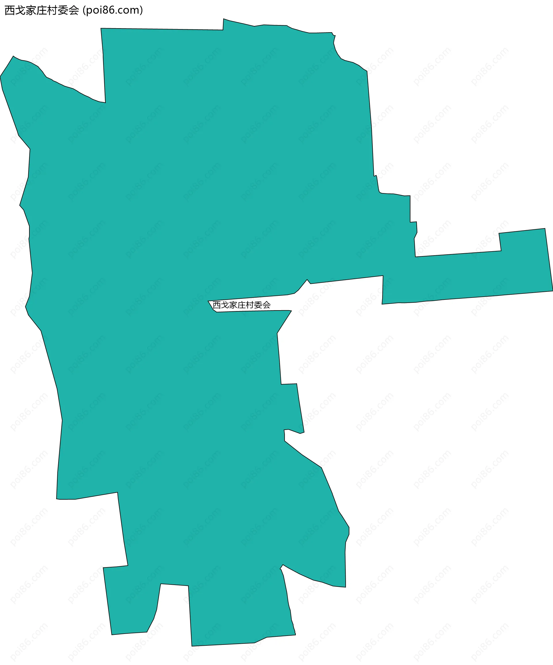 西戈家庄村委会边界地图