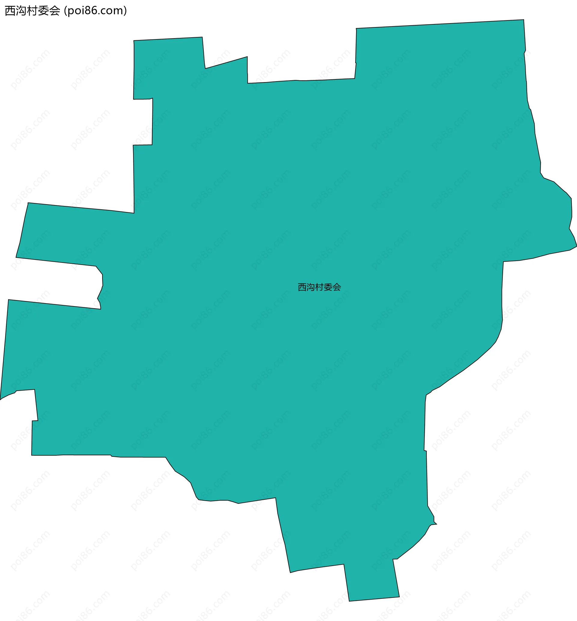 西沟村委会边界地图