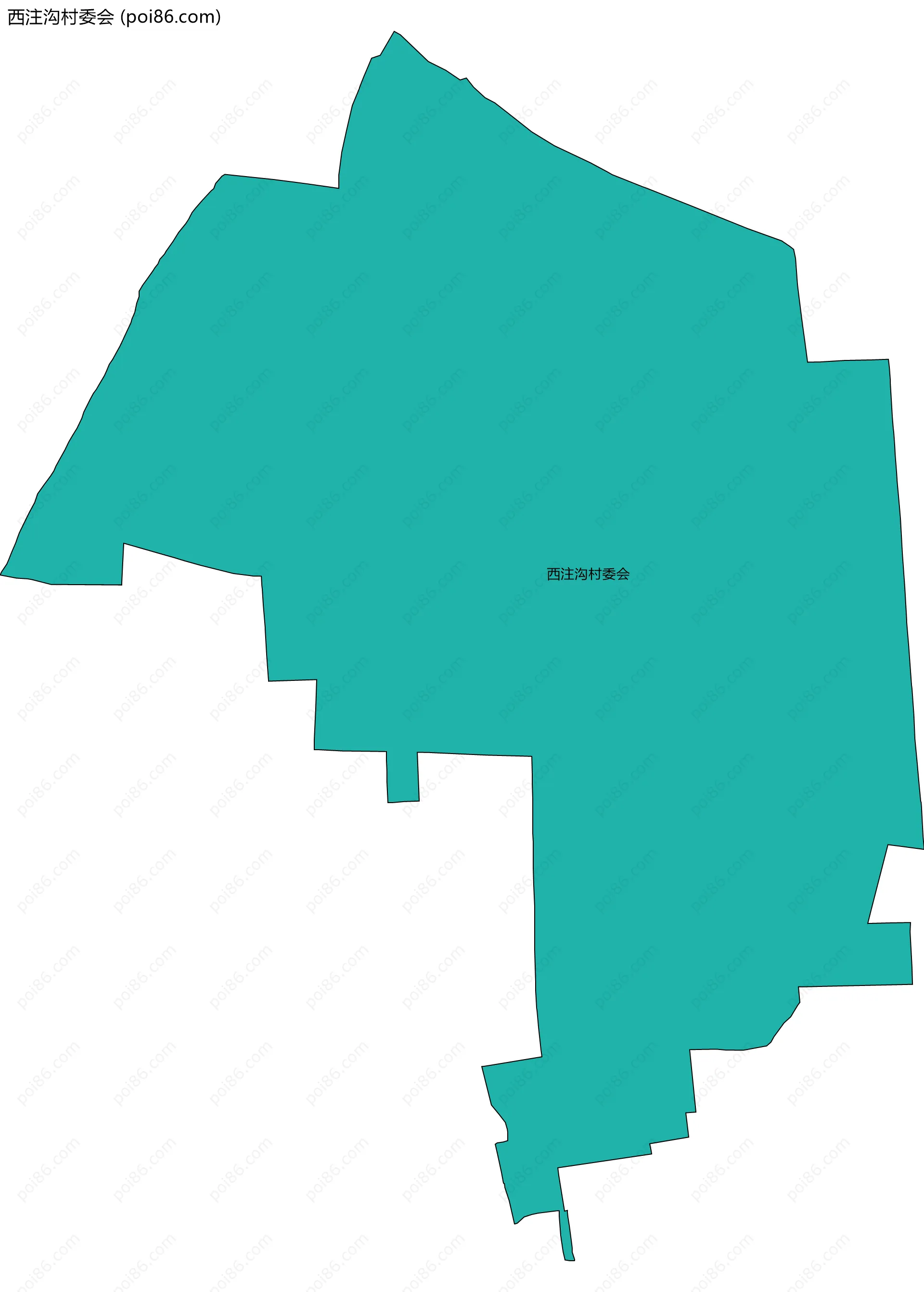西注沟村委会边界地图