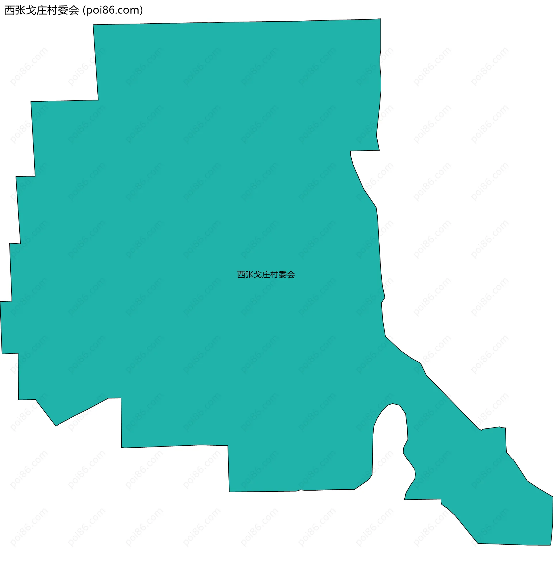 西张戈庄村委会边界地图