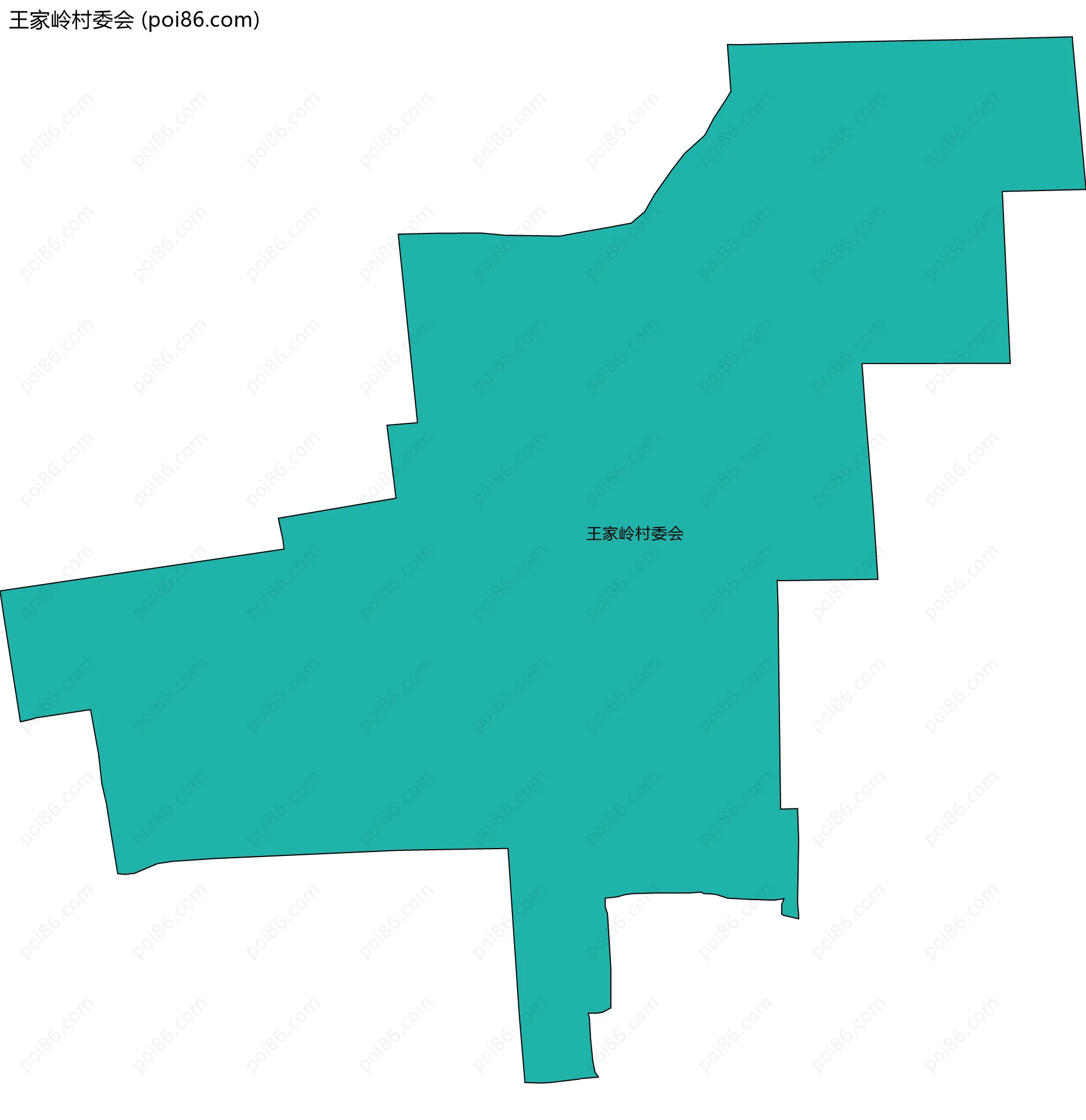 王家岭村委会边界地图