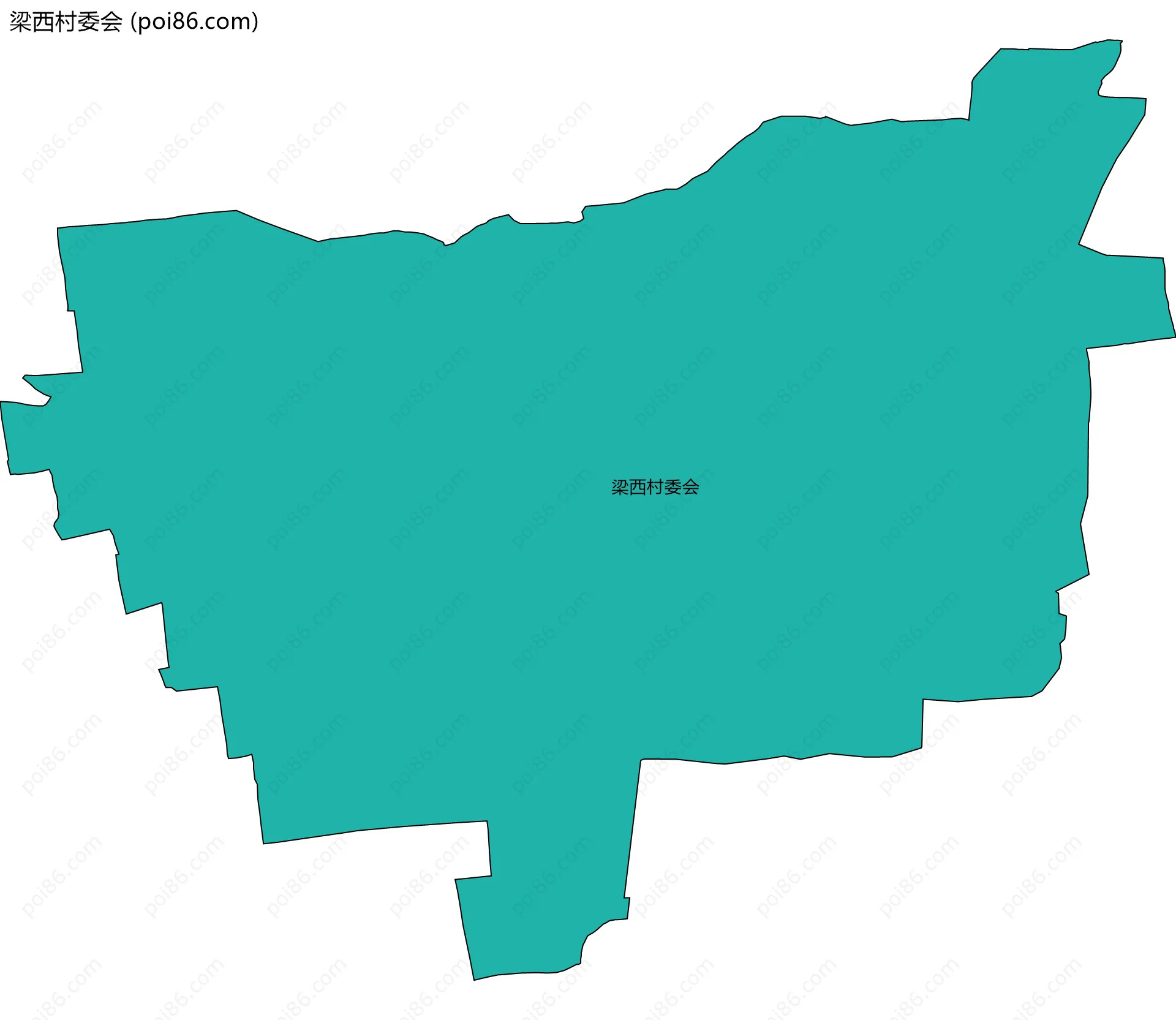 梁西村委会边界地图