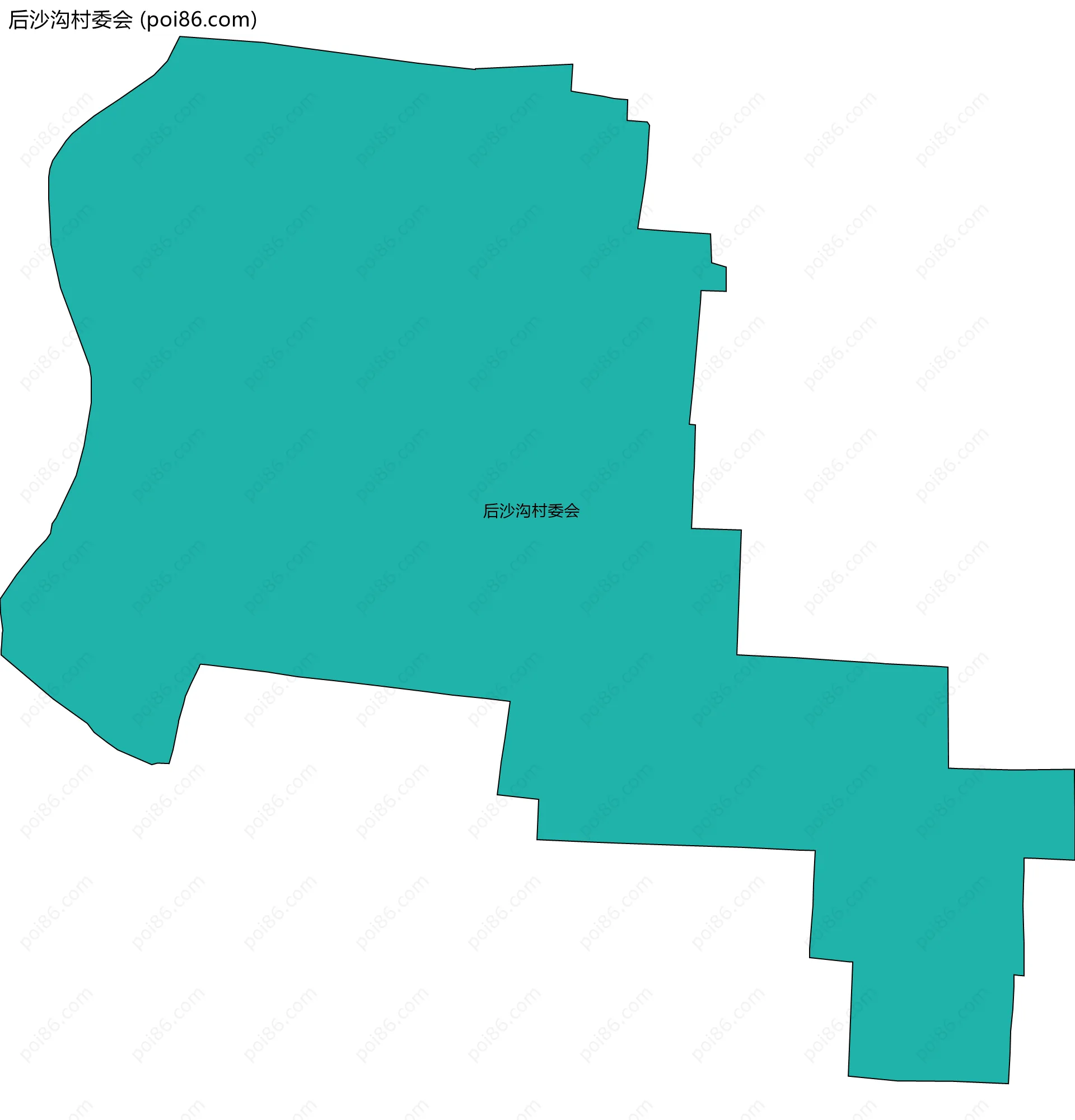 后沙沟村委会边界地图
