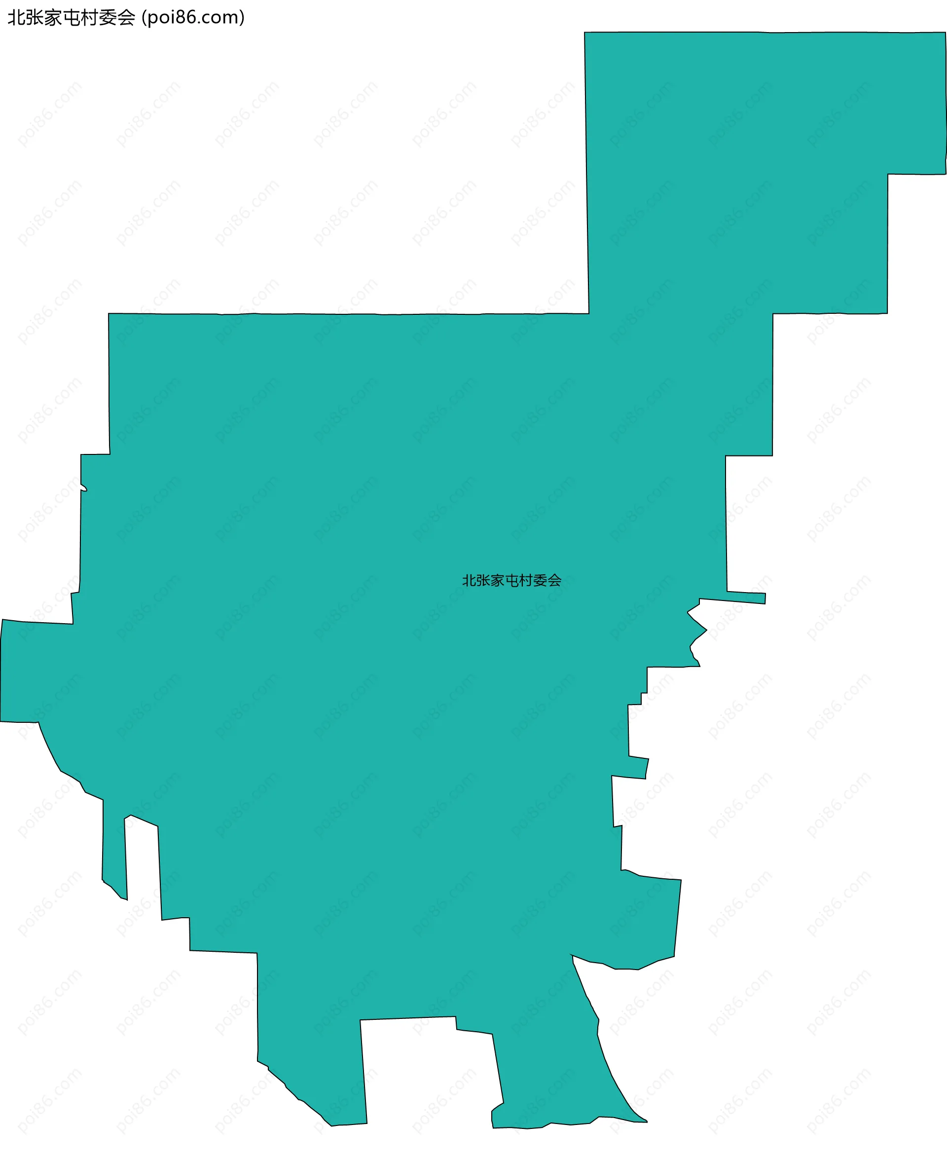 北张家屯村委会边界地图