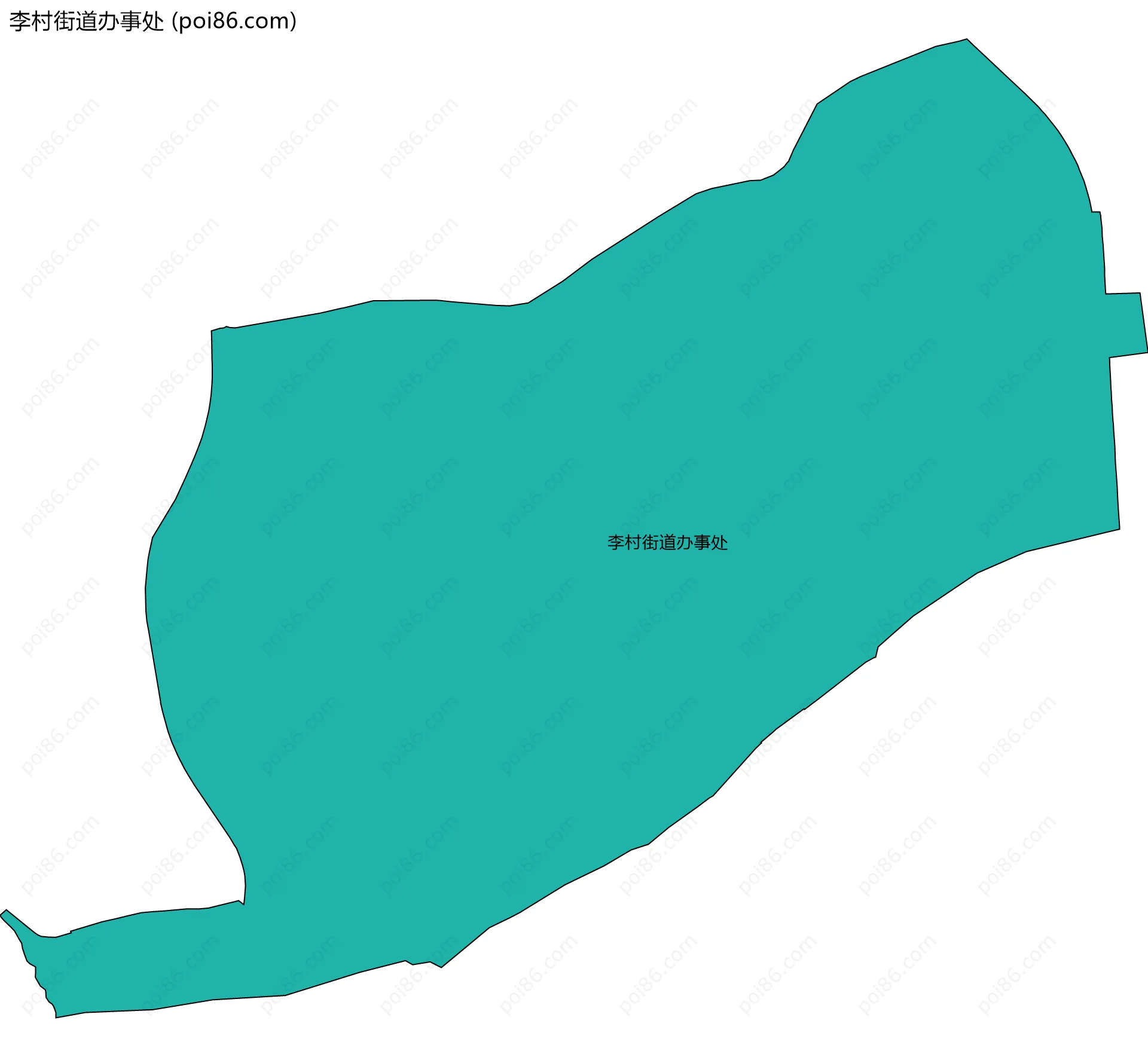 李村街道办事处边界地图(五级行政区划)