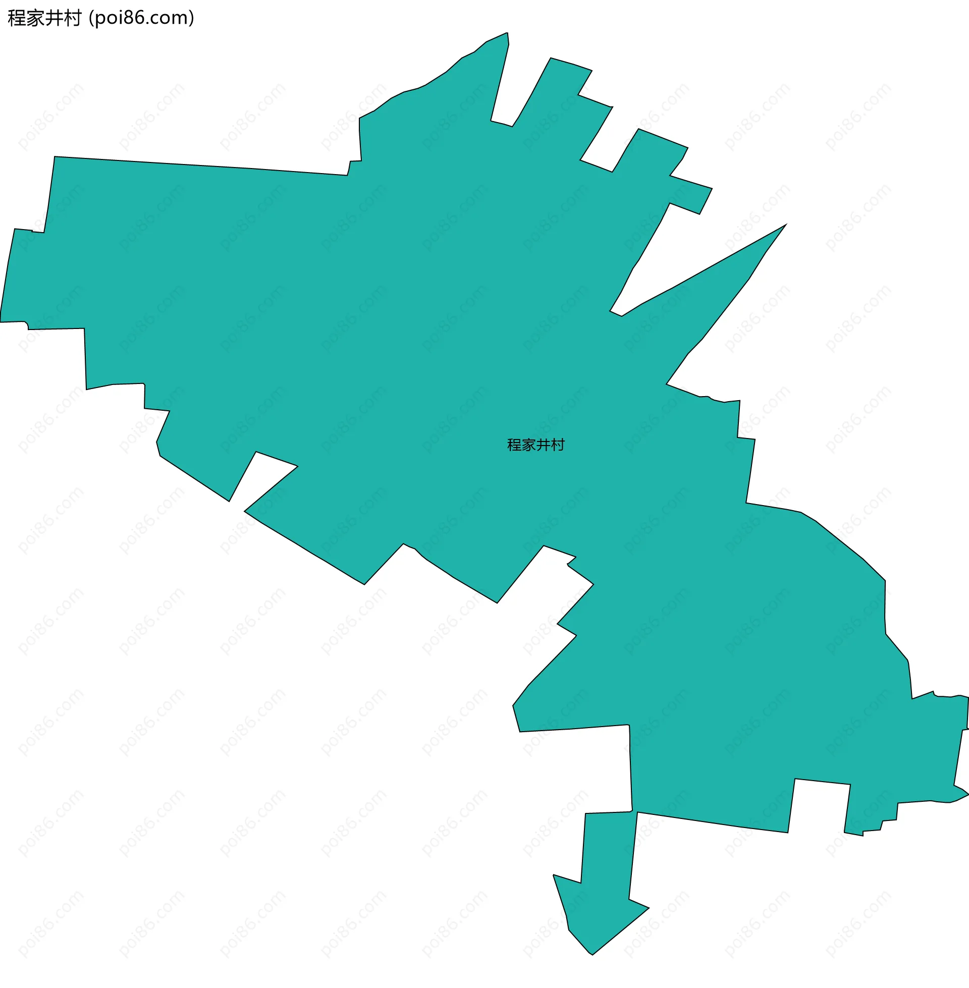 程家井村边界地图