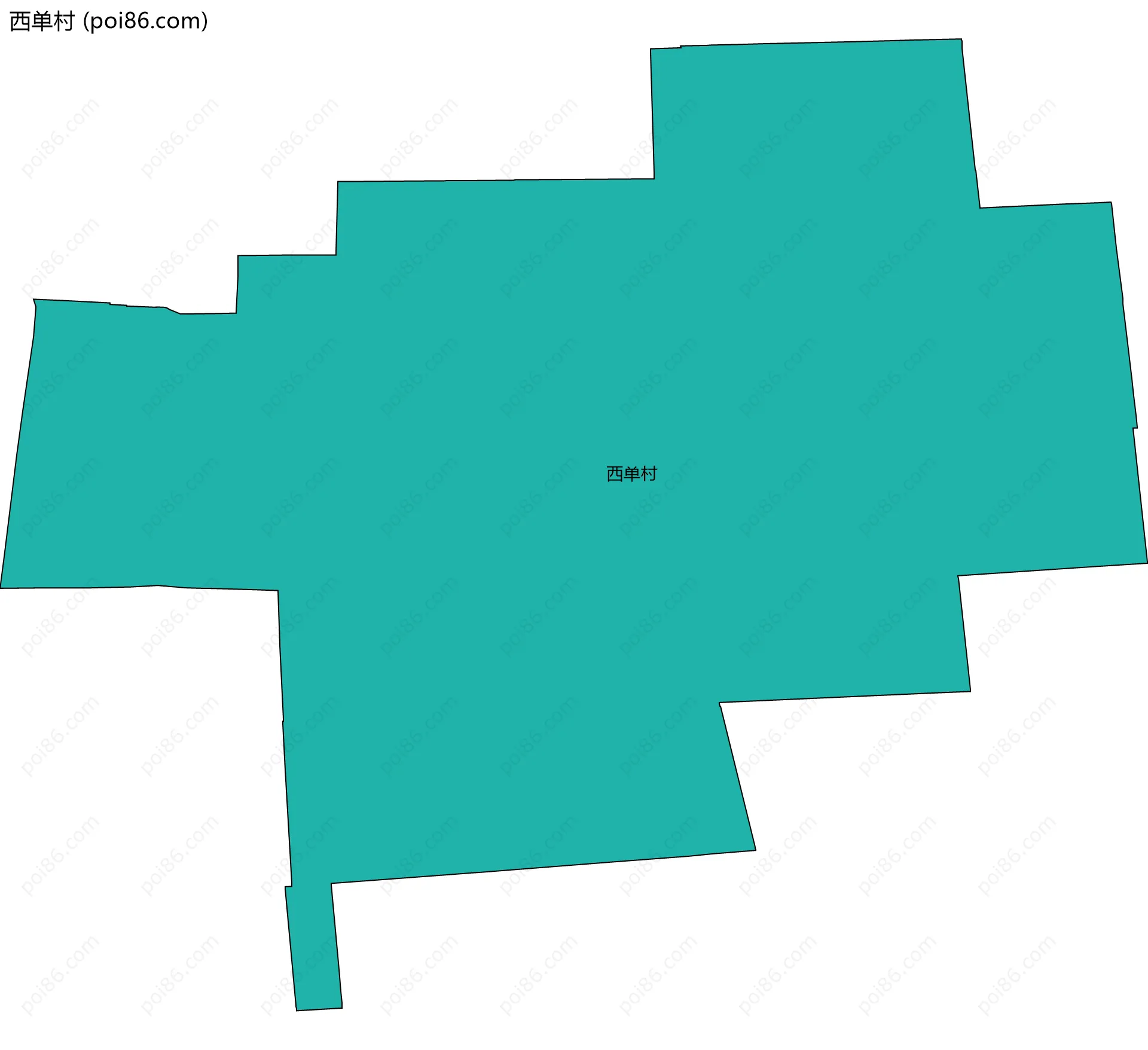 西单村边界地图
