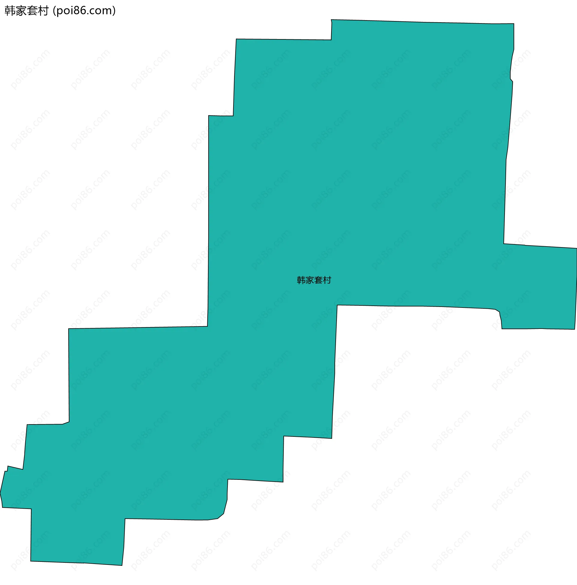 韩家套村边界地图
