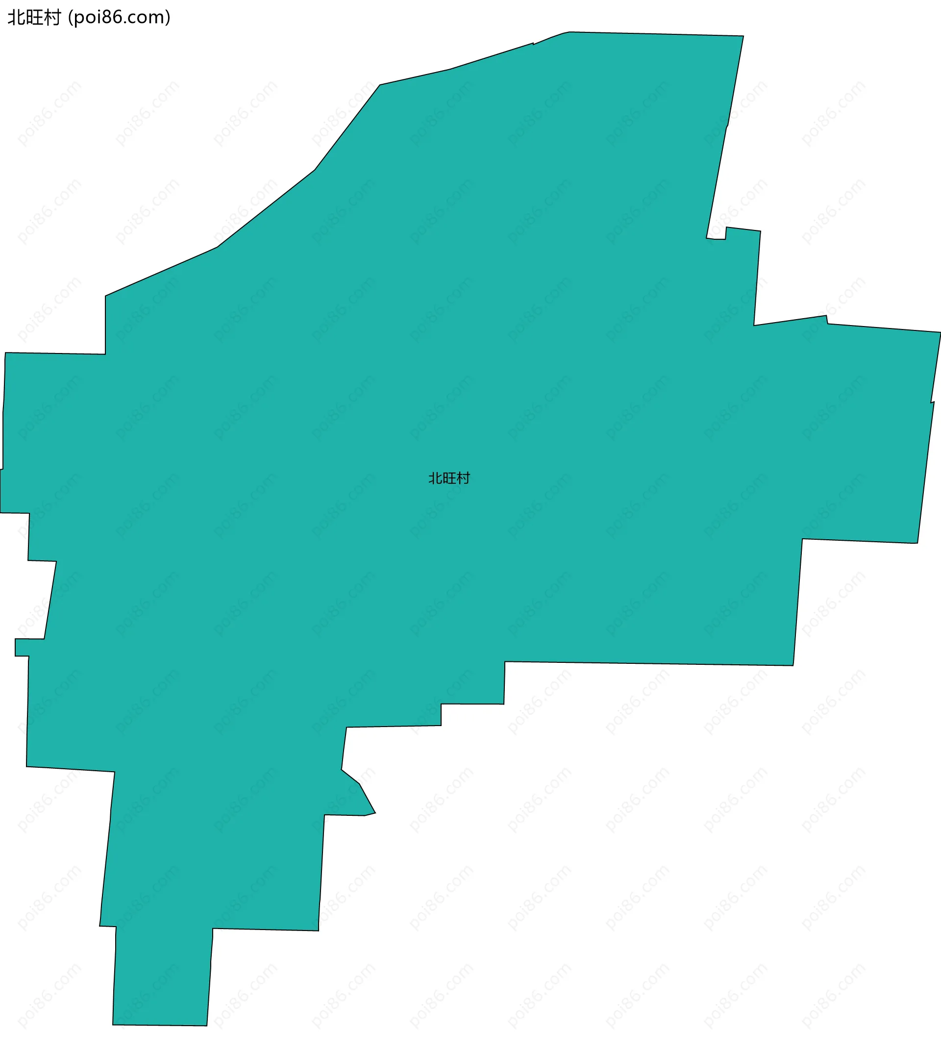 北旺村边界地图