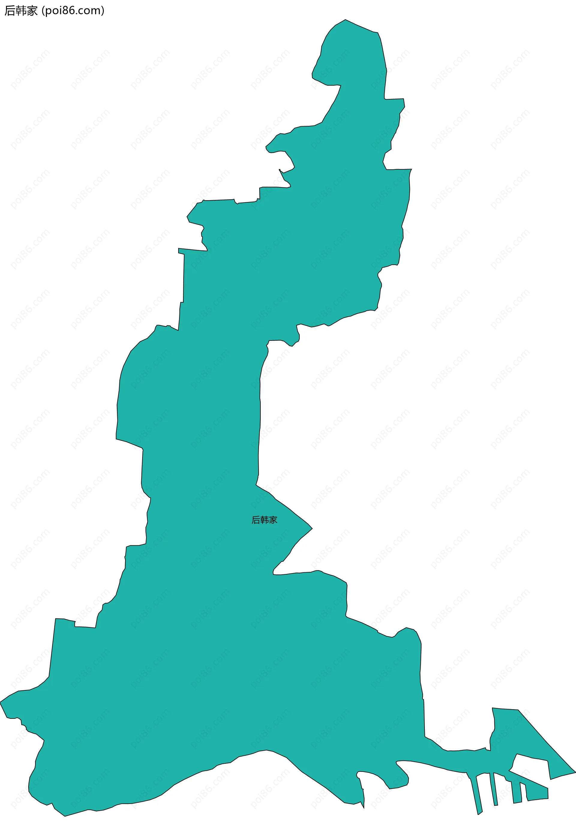 后韩家边界地图