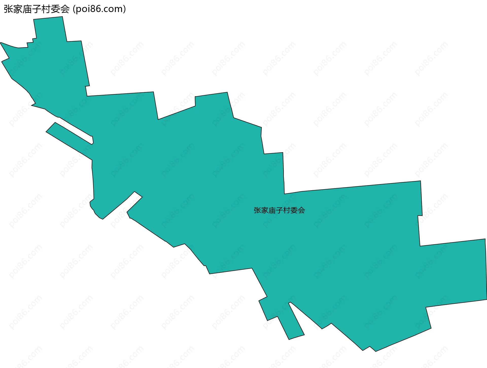 张家庙子村委会边界地图