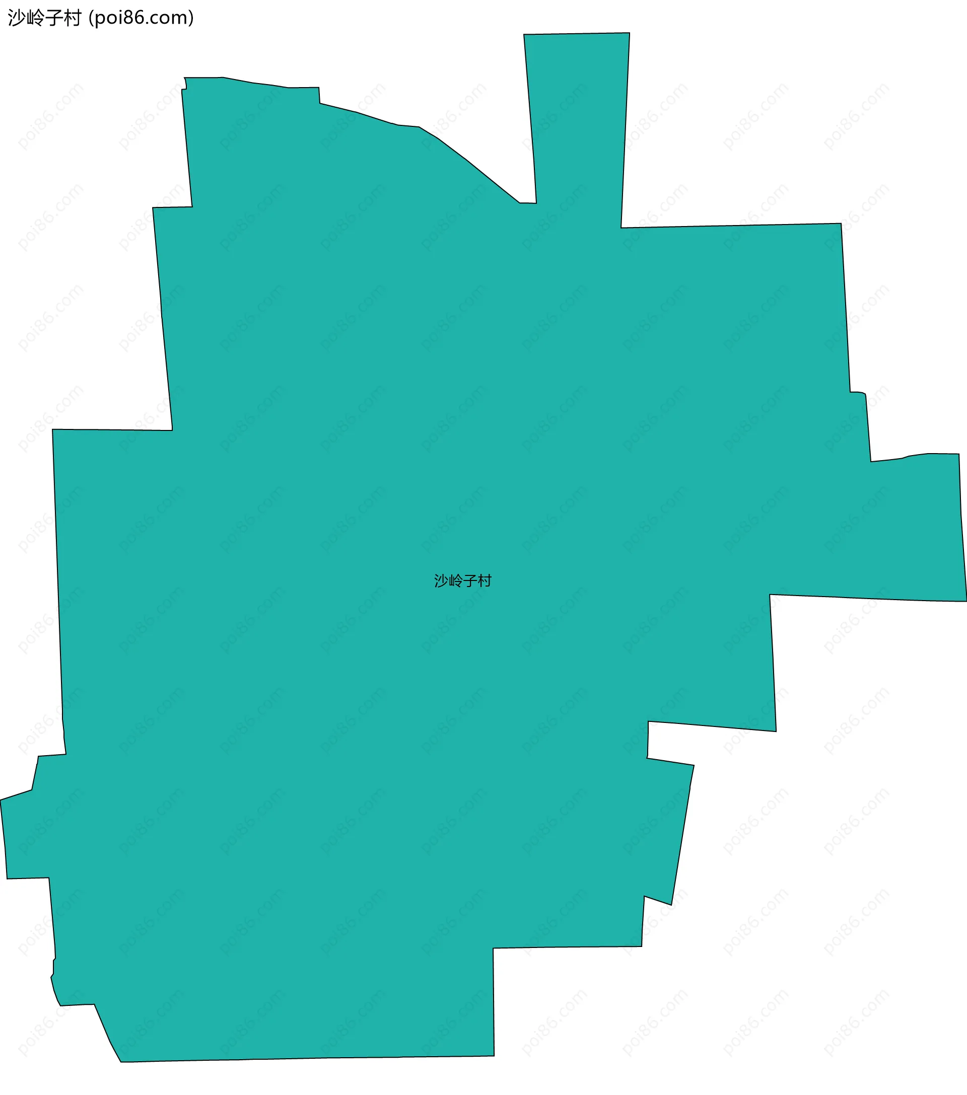 沙岭子村边界地图