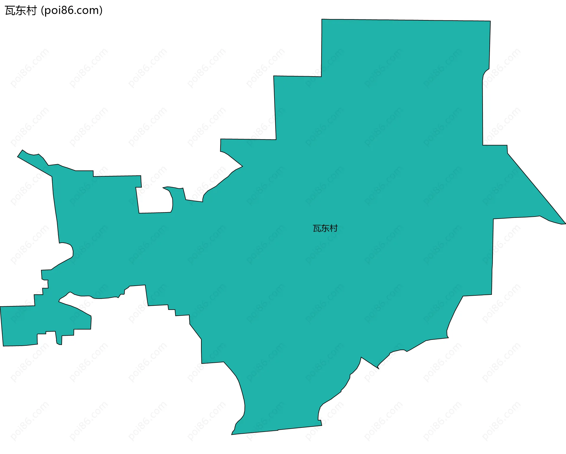 瓦东村边界地图