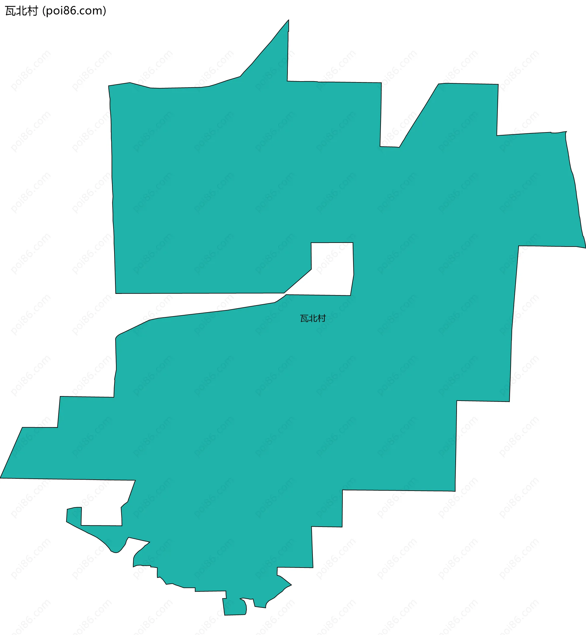 瓦北村边界地图