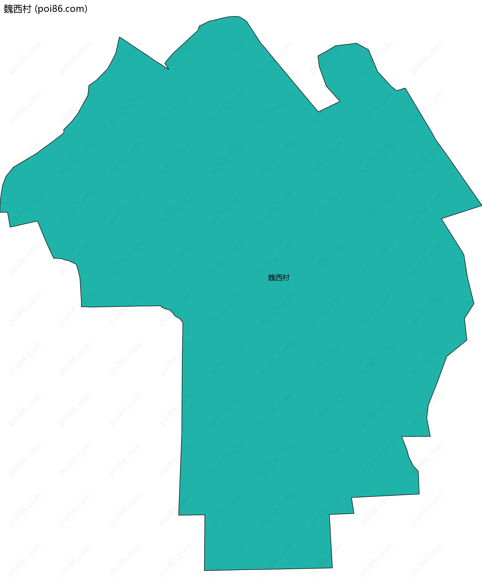 魏西村边界地图